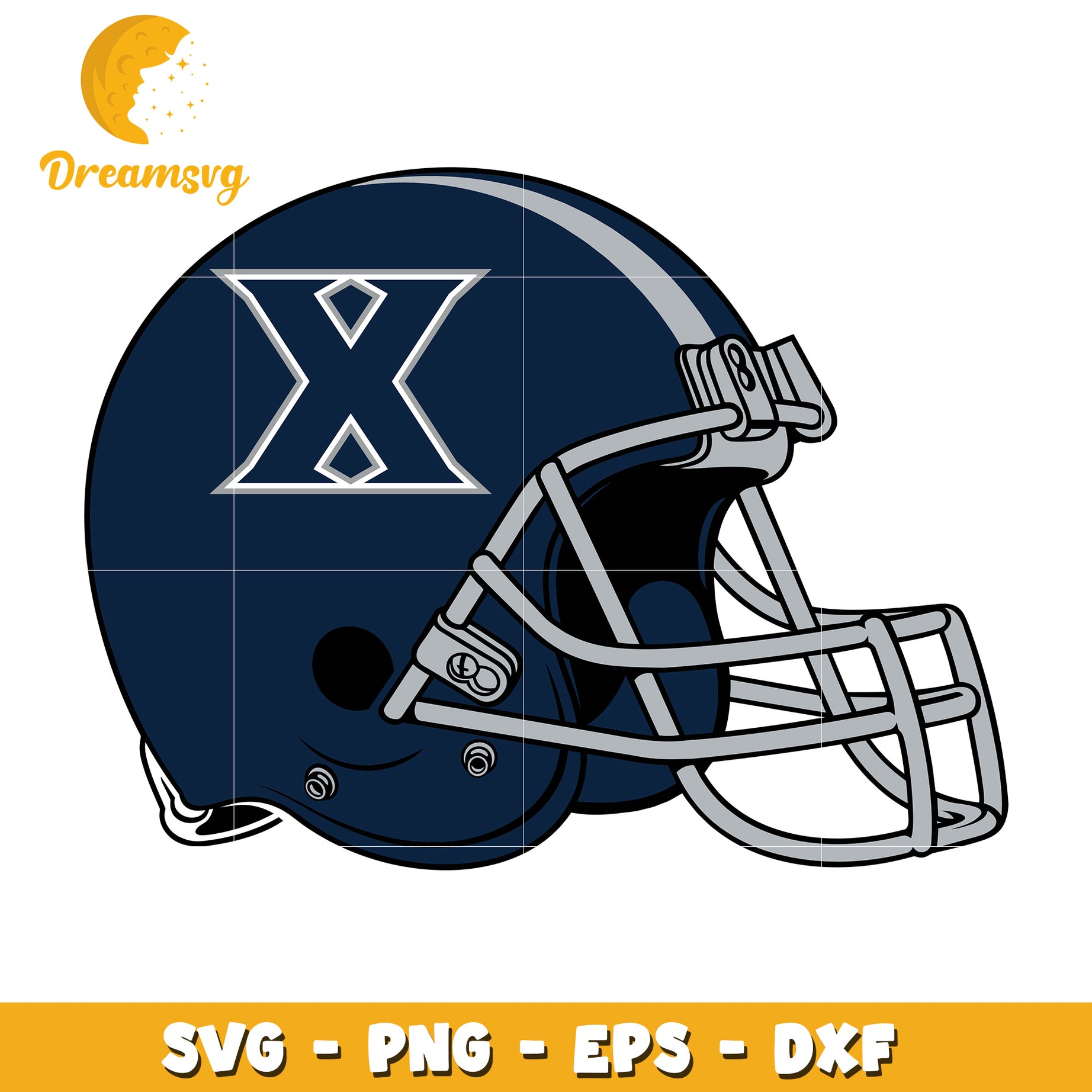 Xavier University Football Helmet SVG Digital Art Clipart File