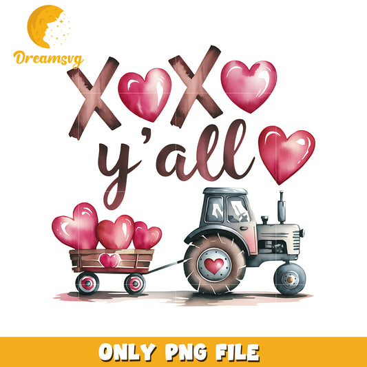 Xoxo y'all valentine png, xoxo valentine png, machine png