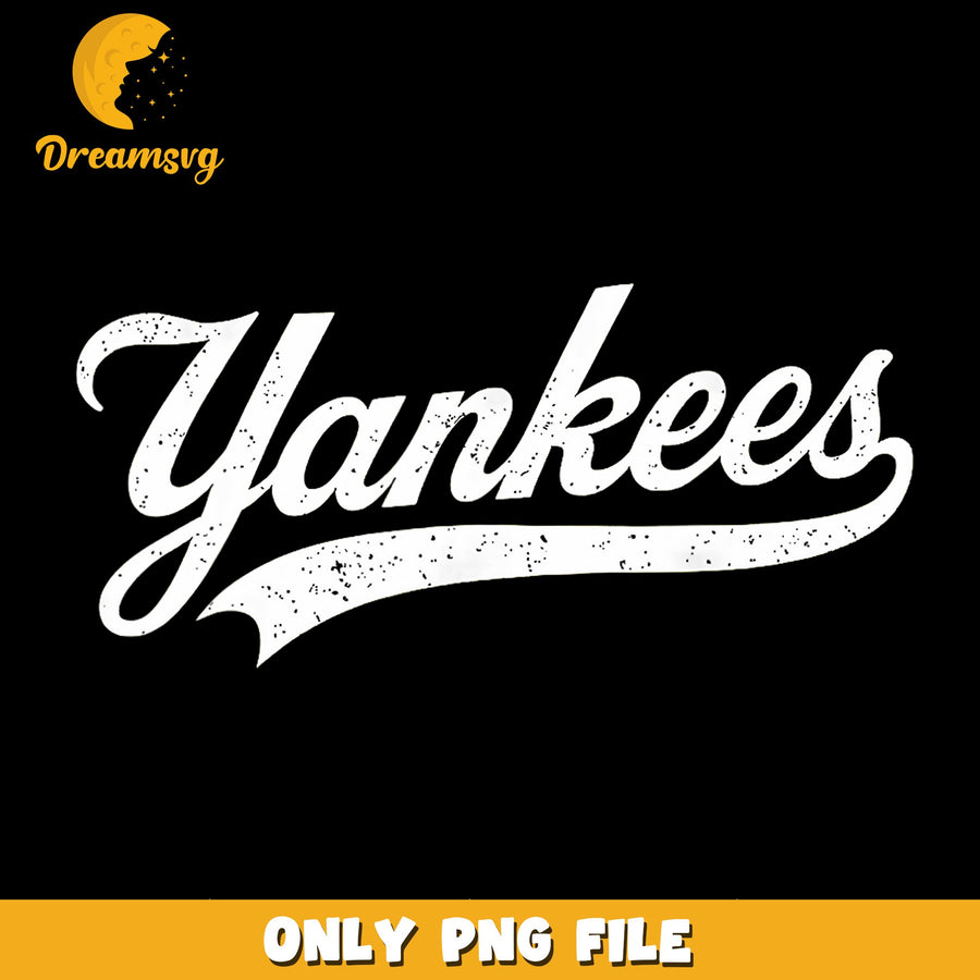 Yankees Distressed Script Logo PNG, New York Baseball Team, MLB PNG