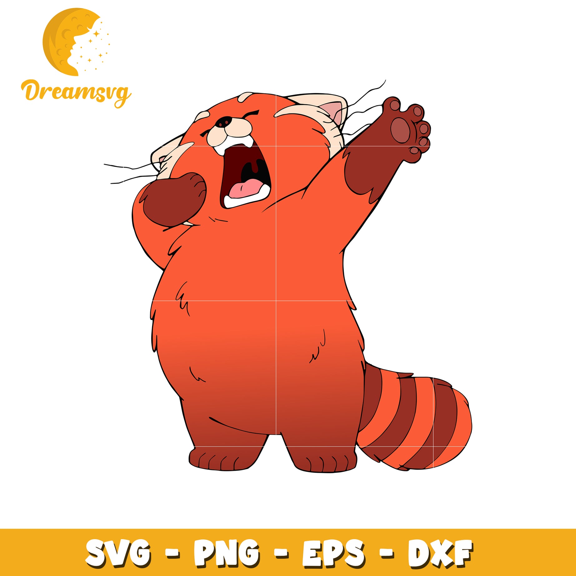 Yawning Red Panda SVG PNG EPS DXF