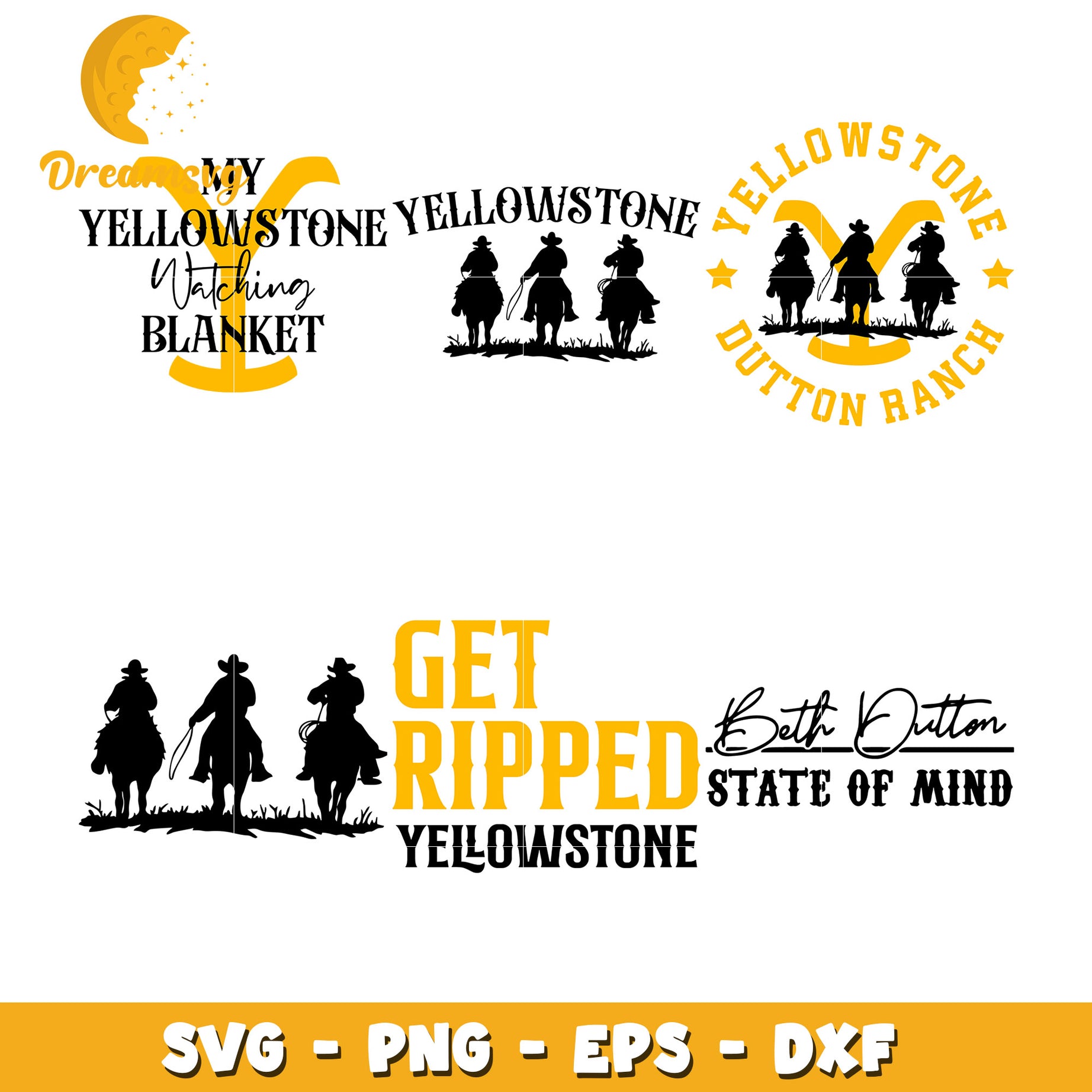 Get ripped yellowstone bundle svg, state of mind svg, beth dutton svg