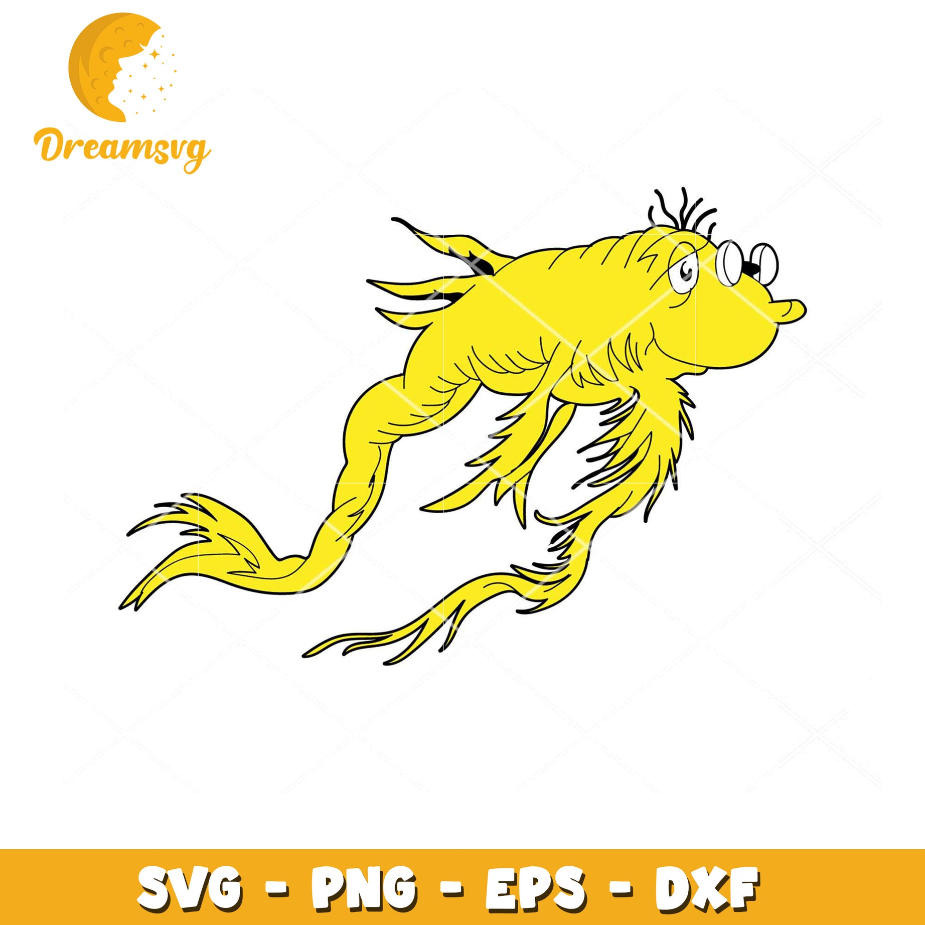 Yellow Fish SVG Instant Download