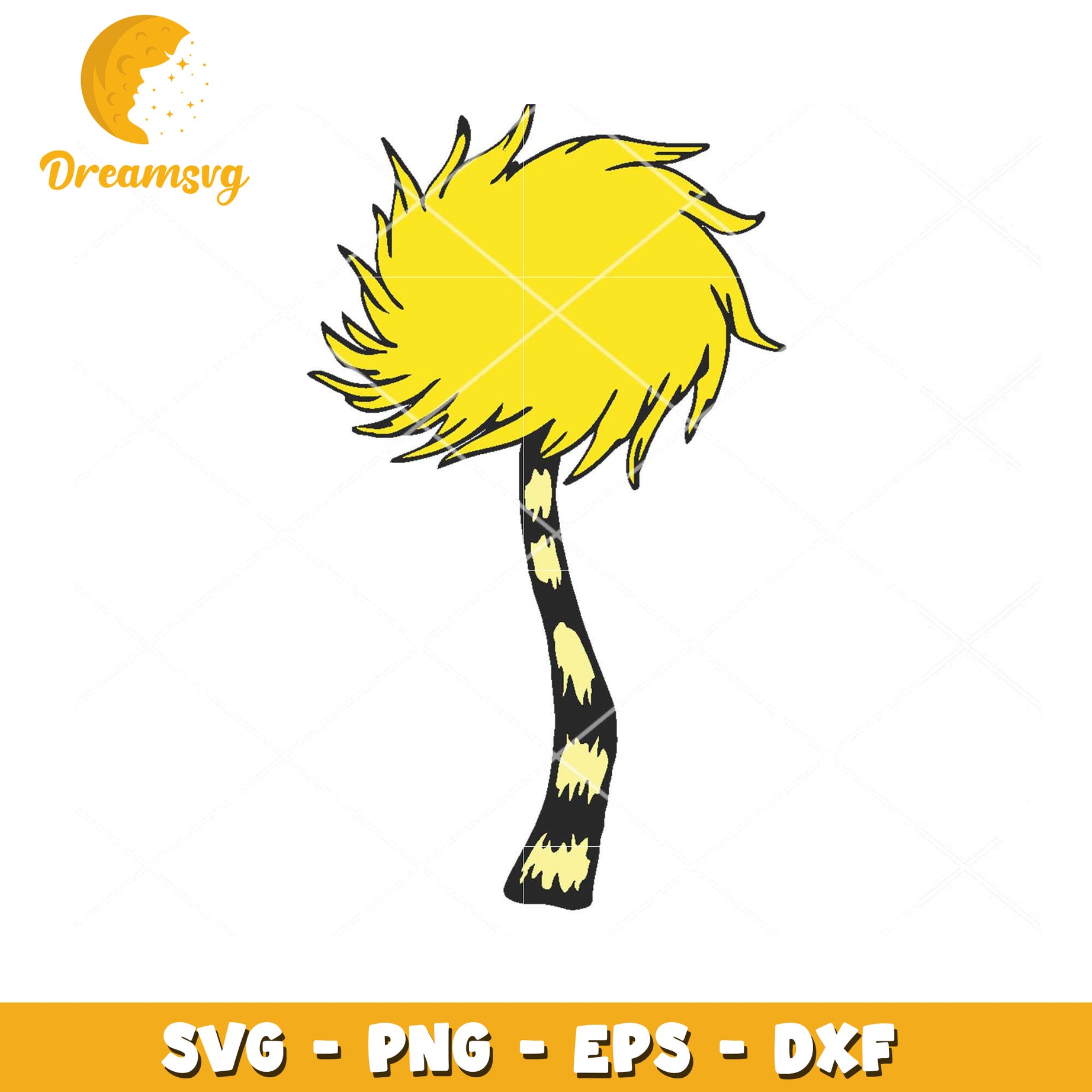 Yellow Fluffy Tree Graphic SVG Instant Download for Crafts