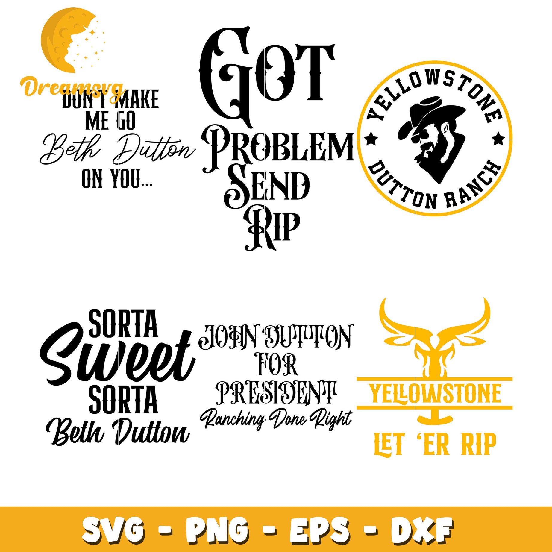 Got problem sent rip bundle svg, yellow stone dutton ranch svg