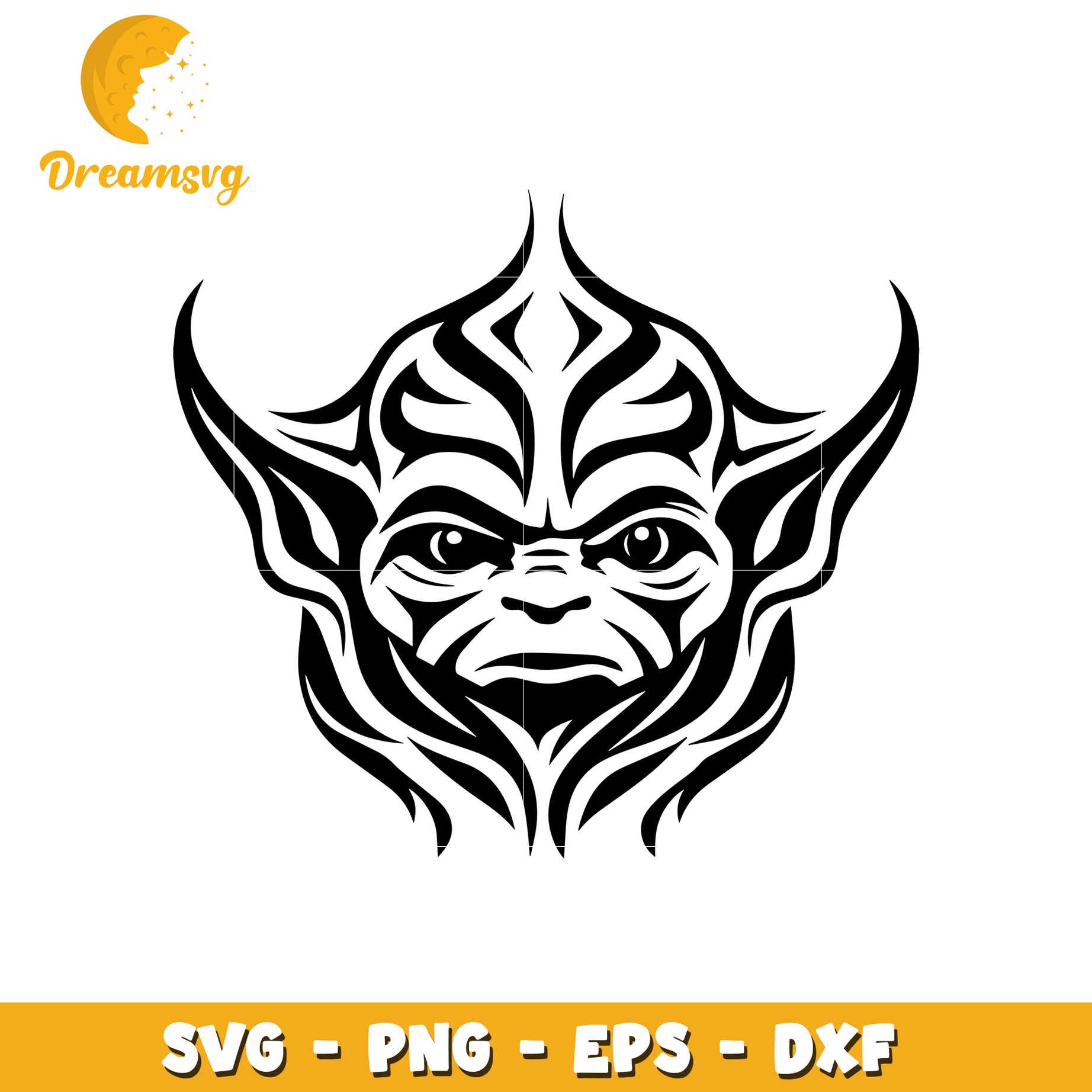 Yoda Tribal SVG PNG EPS DXF