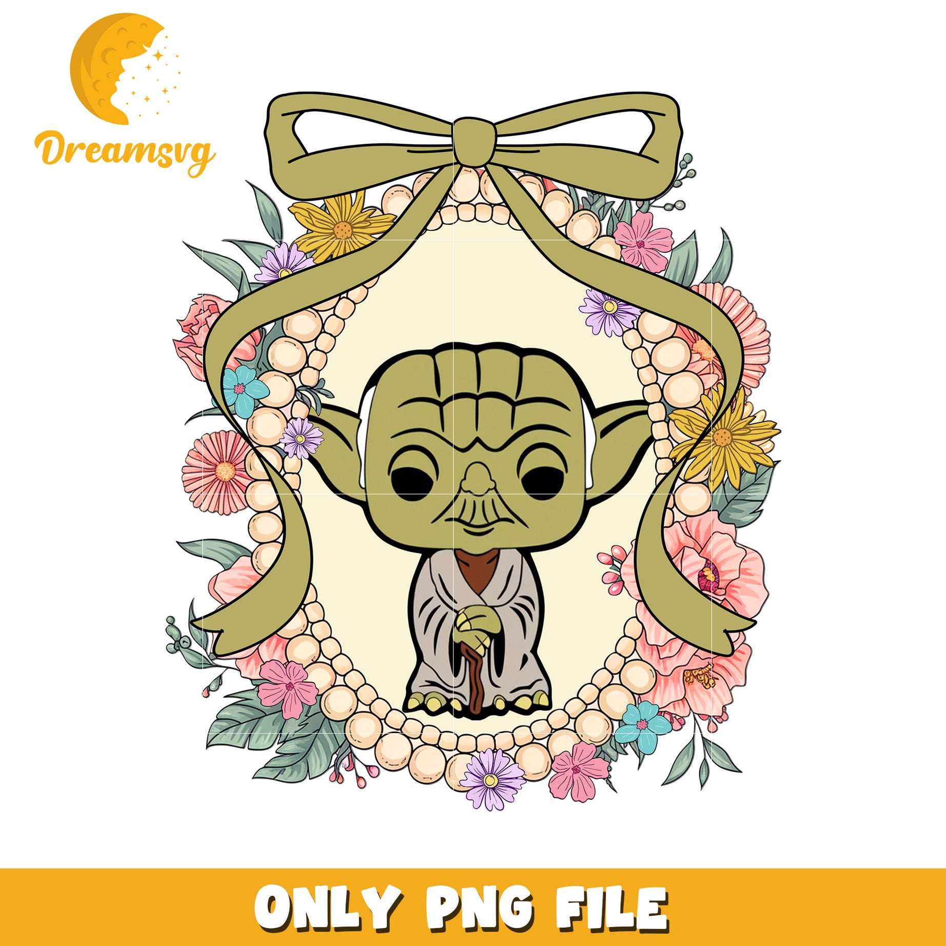 Yoda picture frame with bowtie png, star wars png, star wars characterspng