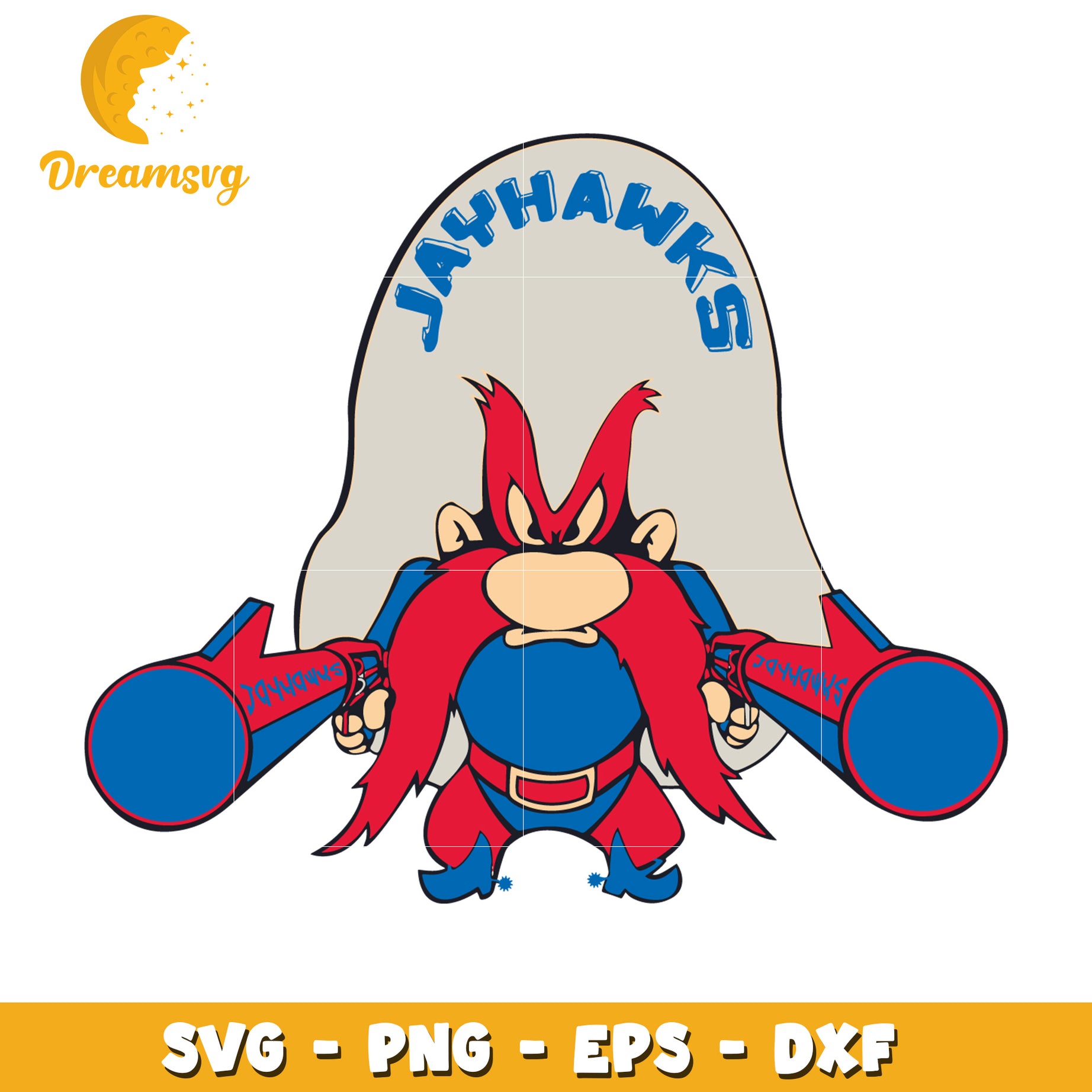 Yosemite Sam Jayhawks SVG PNG EPS DXF