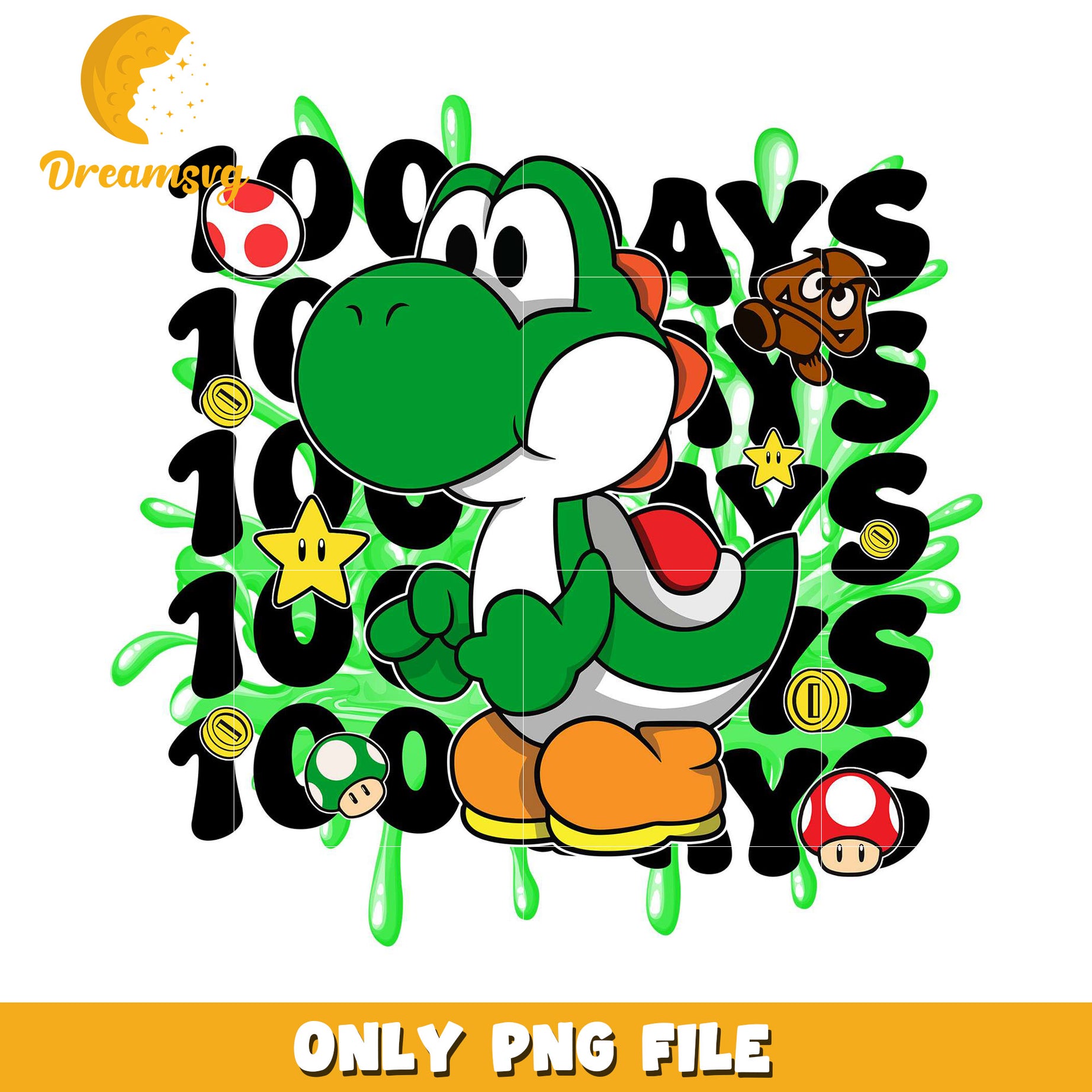 Yoshi 100 Days PNG Image