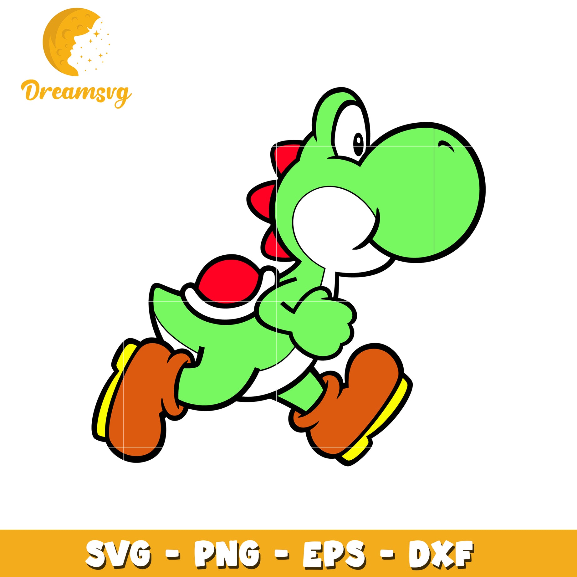 Yoshi Running SVG Cut File PNG EPS DXF