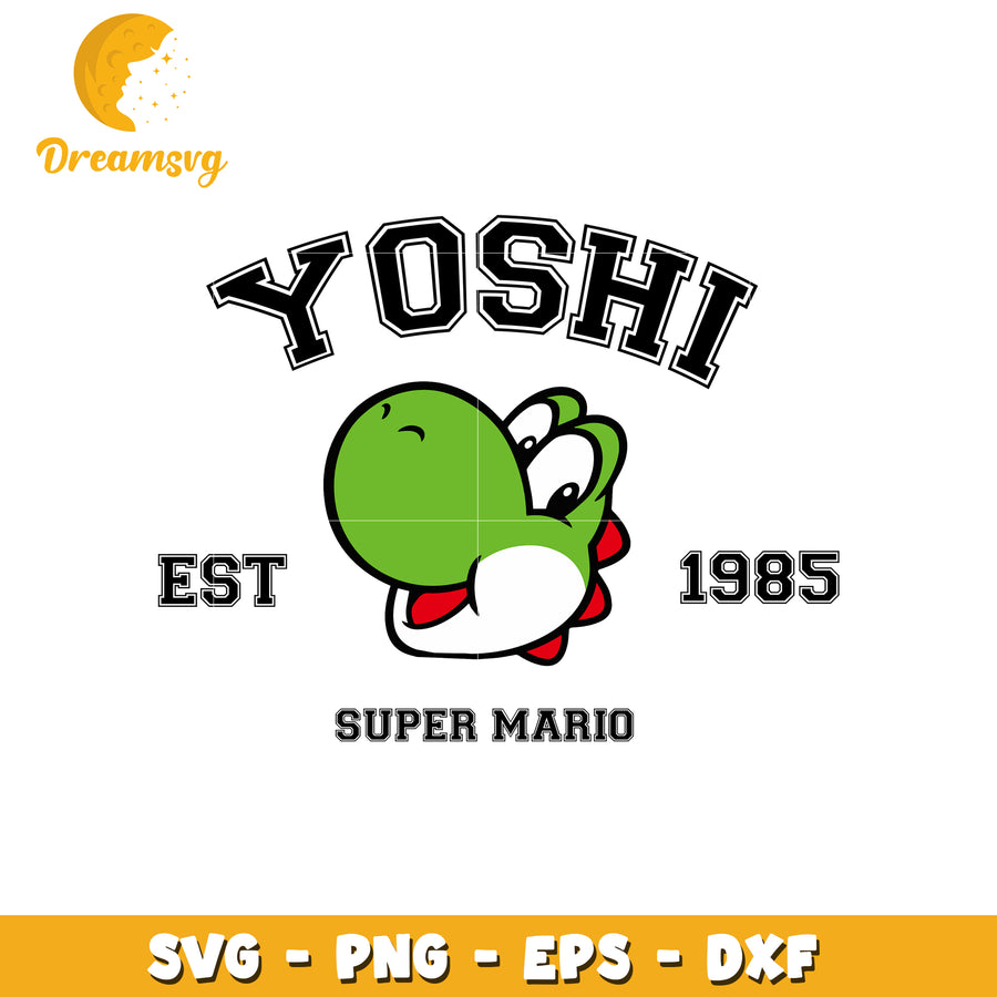 Yoshi SVG Cut File Super Mario 1985