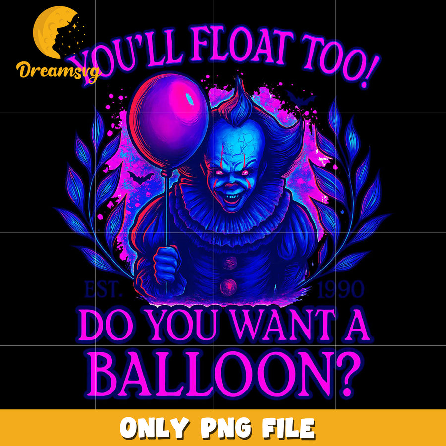 You'll float too png, halloween pumpkin png, spooky halloween​​ png