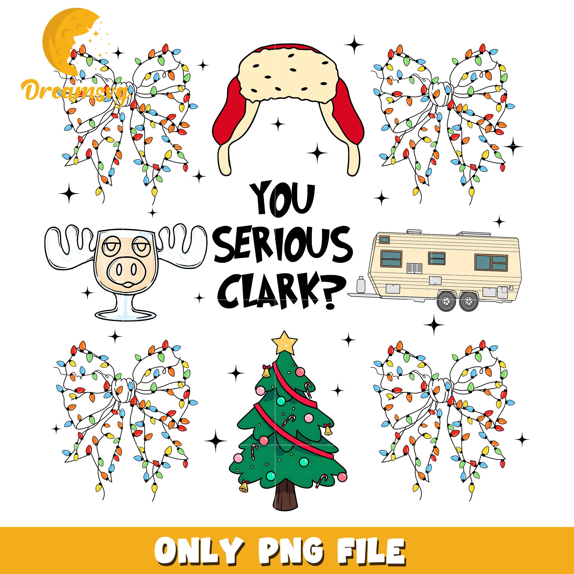 You serious clark png, christmas tree png, christmas lights png