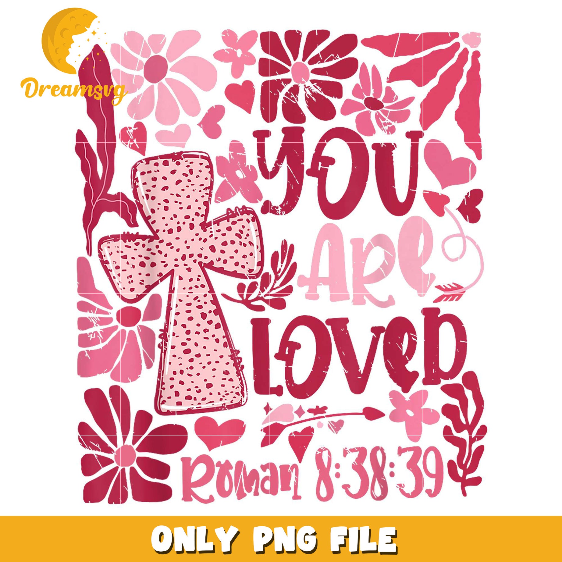 You are loved boho png, valentine flower png, Jesus Christian png