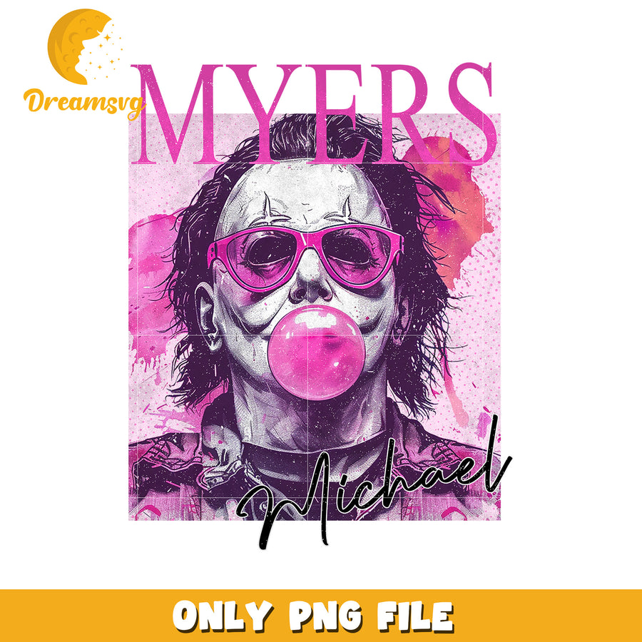 You can't kill the boogy pink design png, michael myers horor png