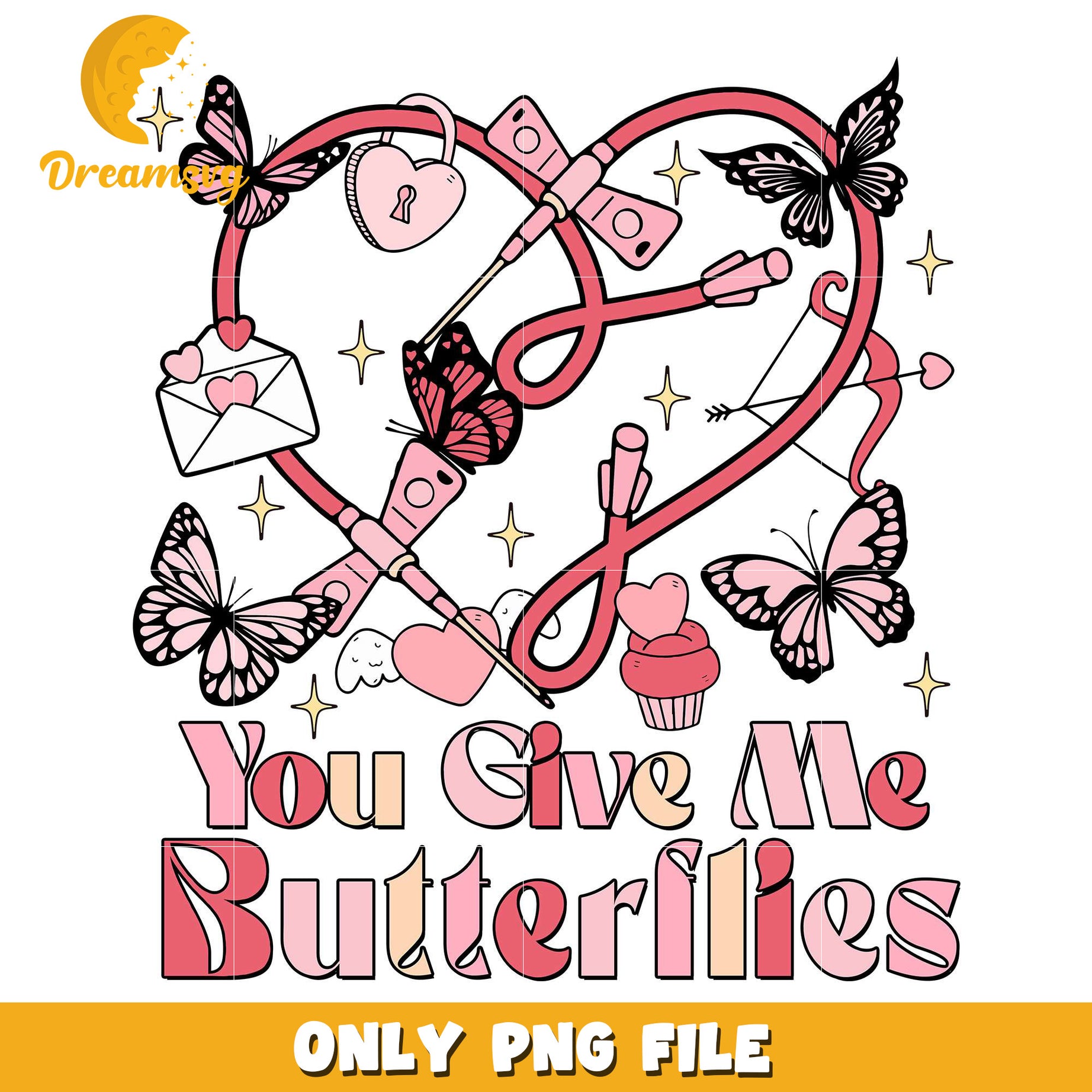 You give me butterflies phlebotomist png, nurse valentine png