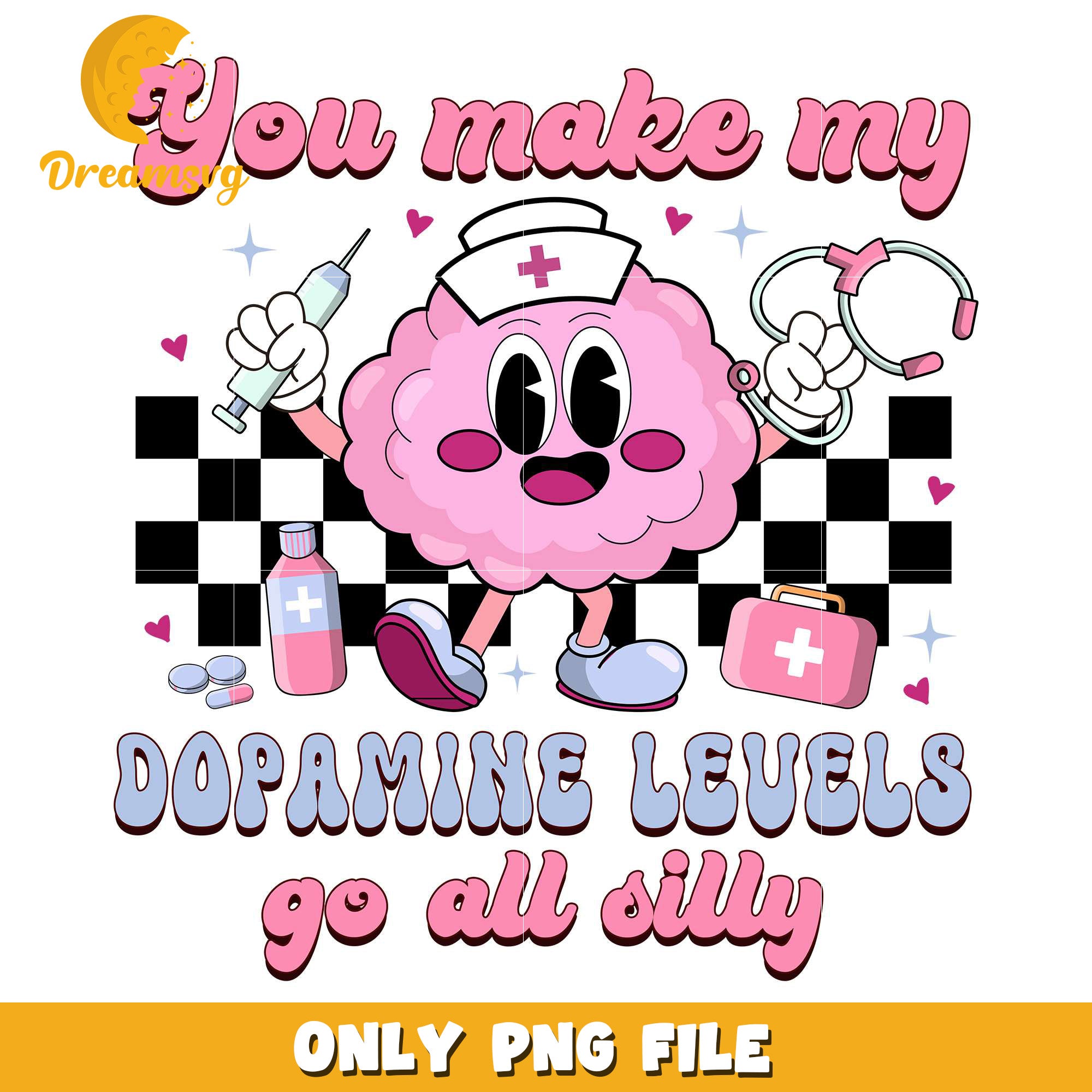 You make my dopamine levels go all silly png, Neurology valentine png