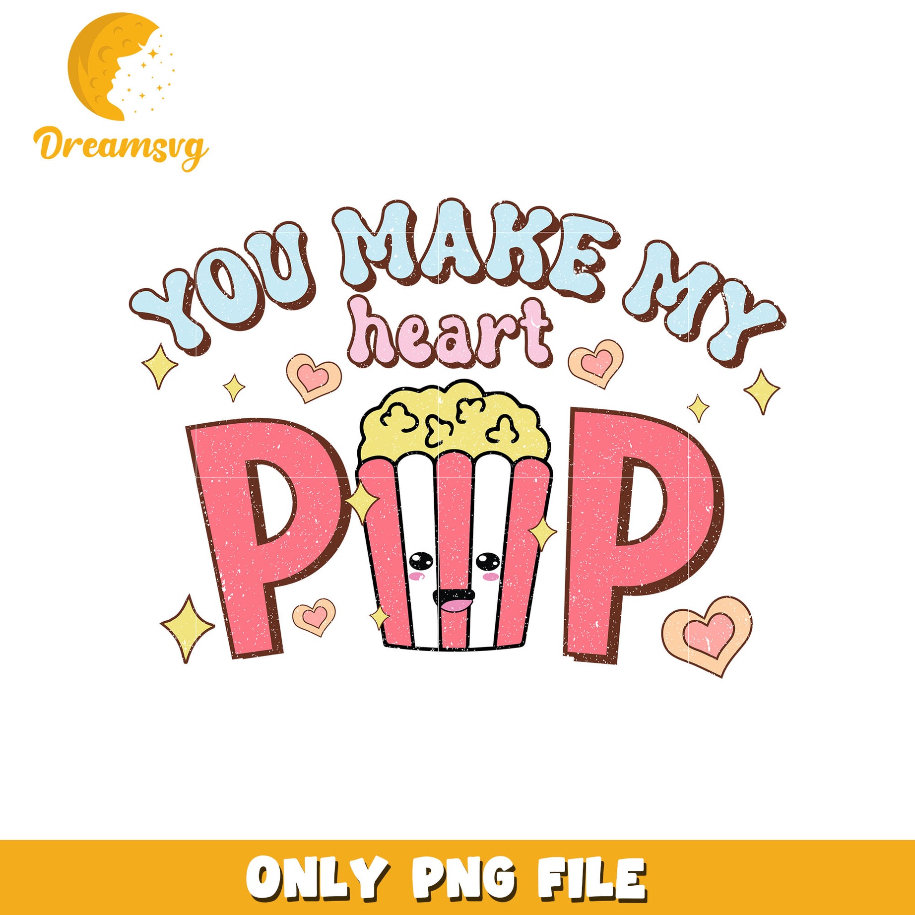 You make my heart pop png, popcorn png, valentine day png
