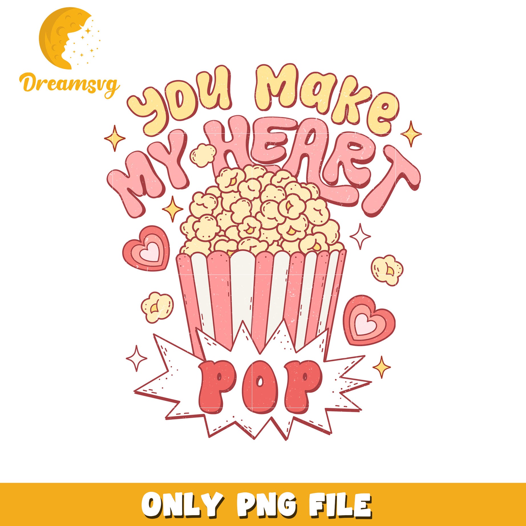 You make my heart pop valentine png, popcorn png, valentine png