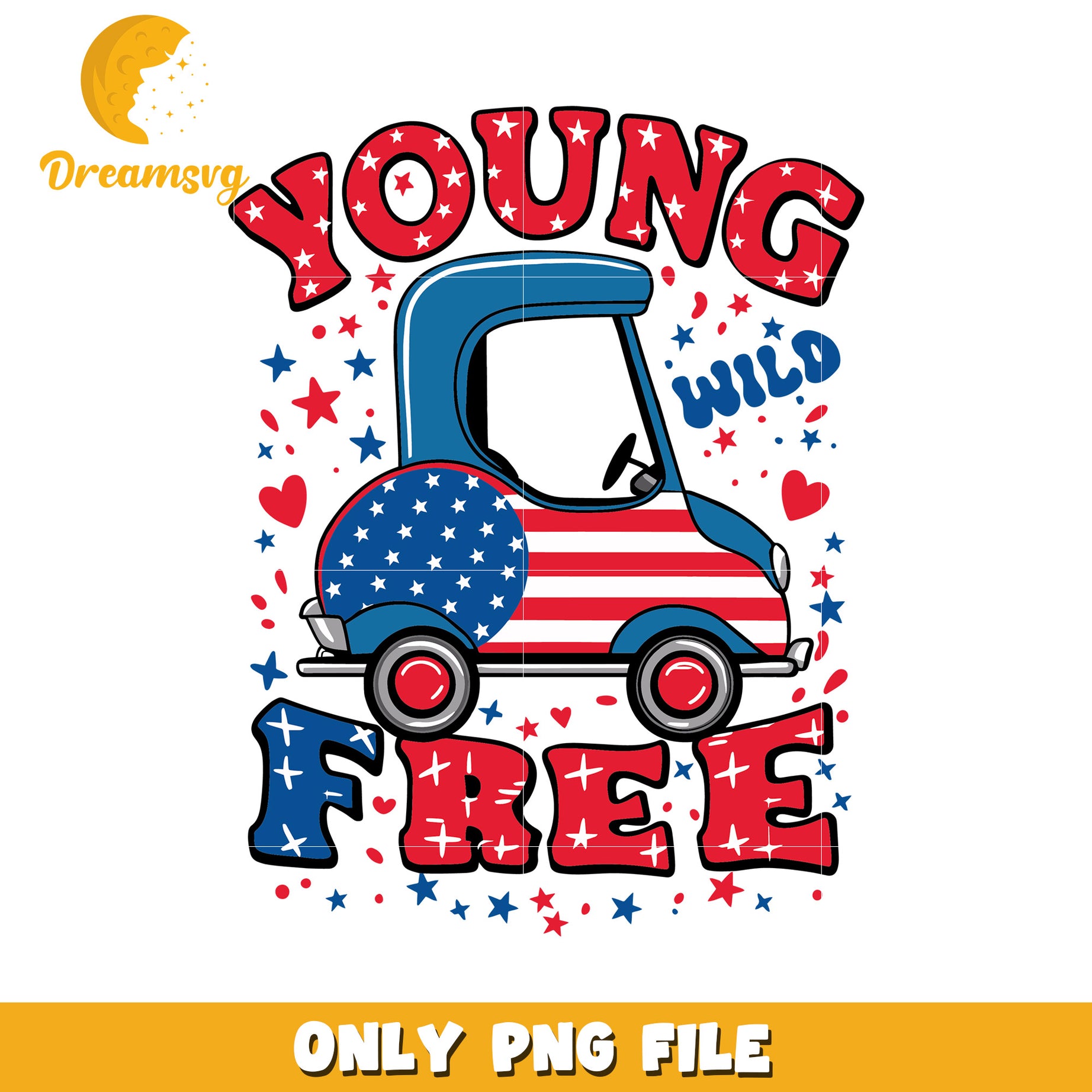 Young wild and free america png, patriotic freedom png, 4th of july quote png