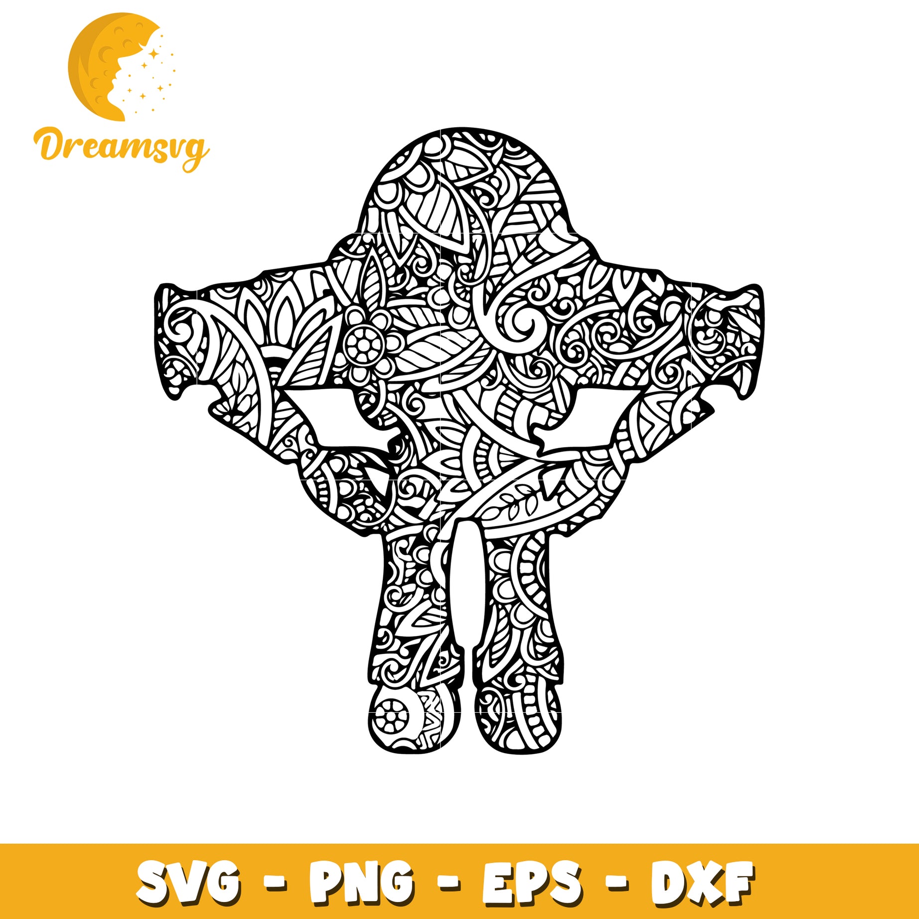 Zentangle Astronaut SVG Cut File PNG EPS DXF