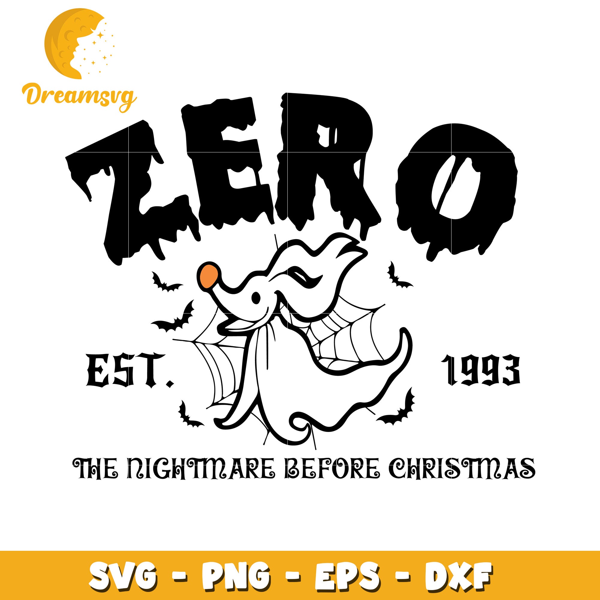 Zero nightmare before Christmas svg, Halloween movies characters svg