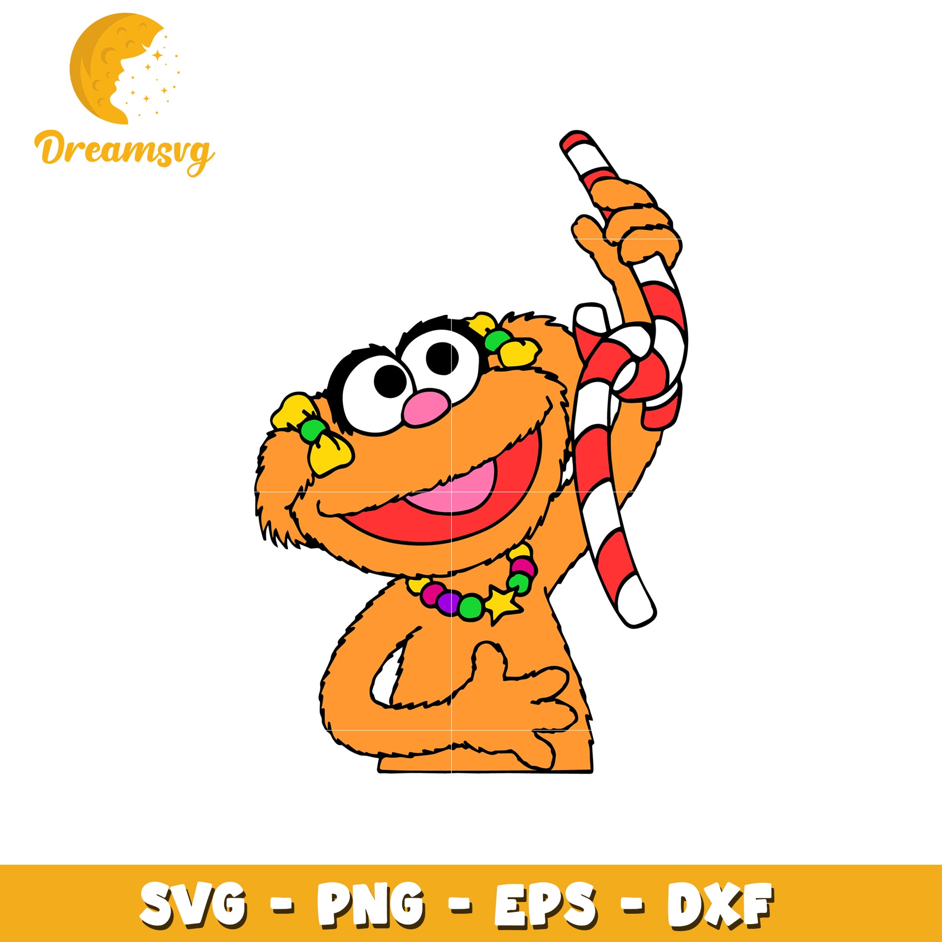 Zoe Sesame Street Candy Cane SVG