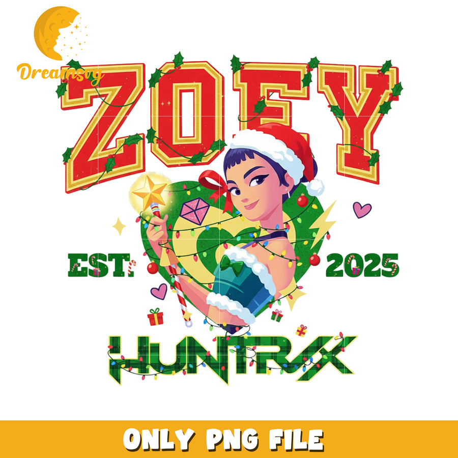 Zoey christmas png, christmas cartoon png, kpop demon png