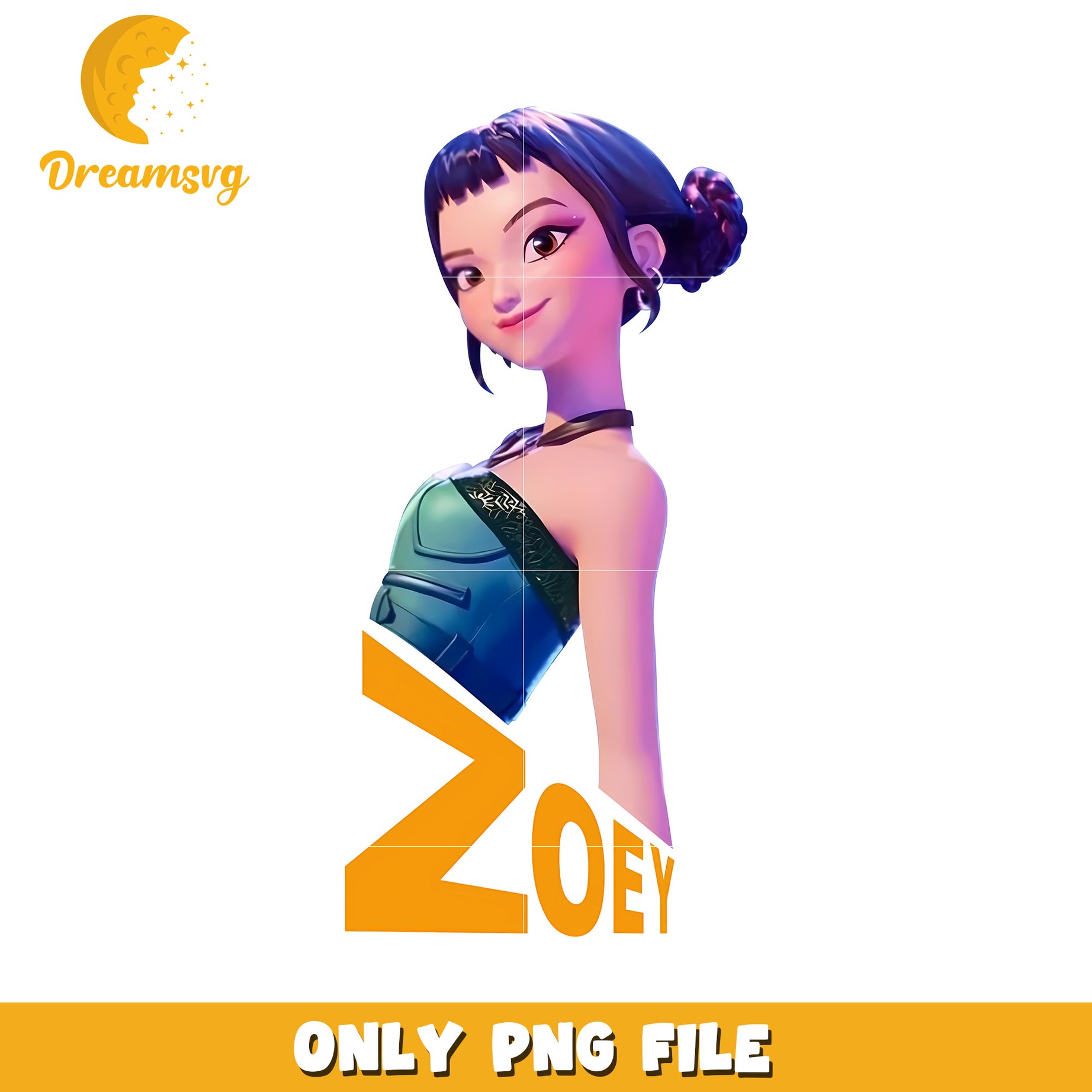 Zoey cute design png, huntrix png, kpop demon hunter png