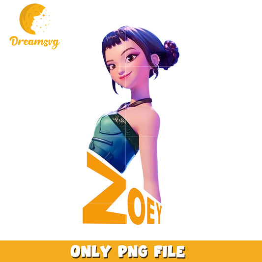 Zoey cute design png, huntrix png, kpop demon hunter png