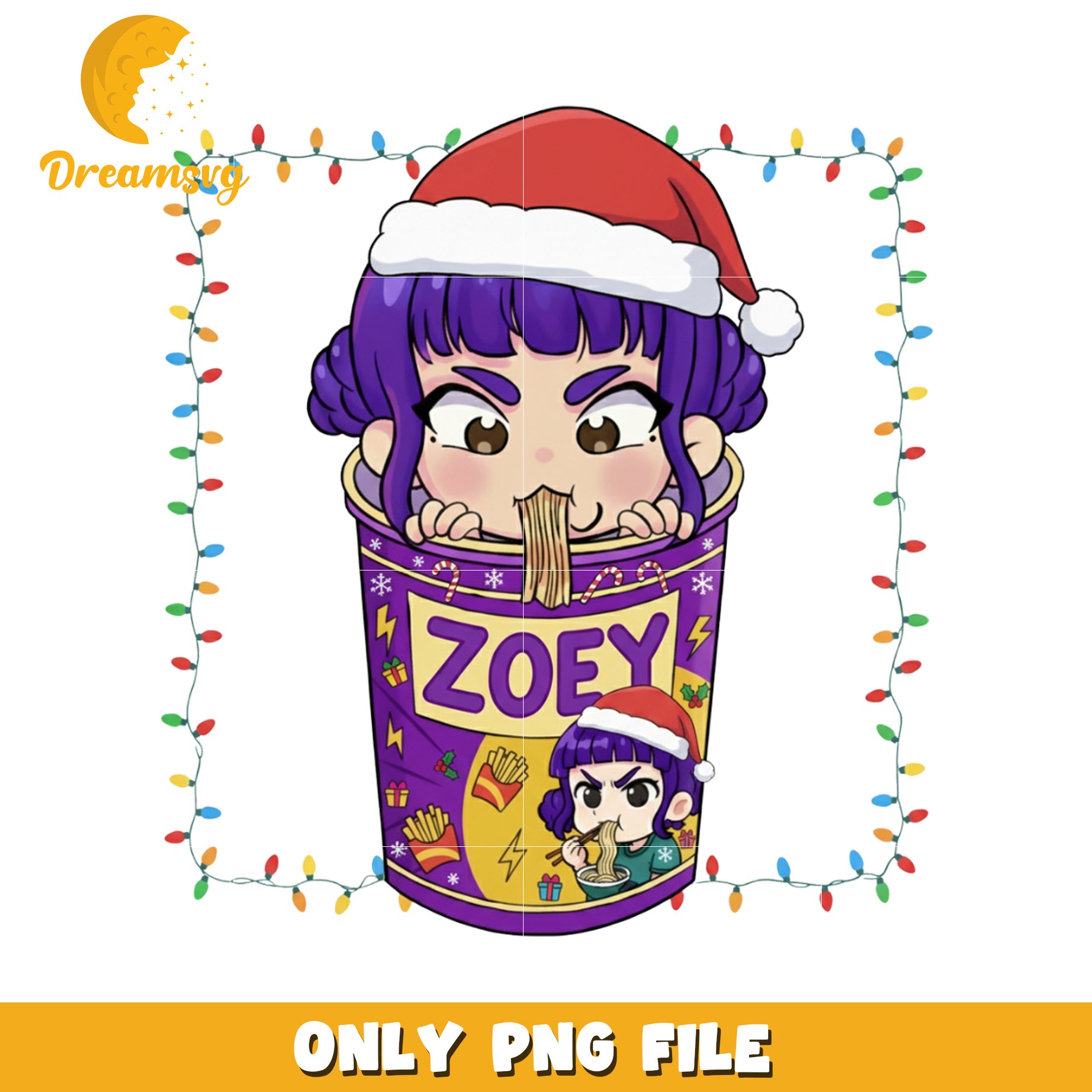 Zoey eating rameyon png, happy christmas png, christmas cookies png