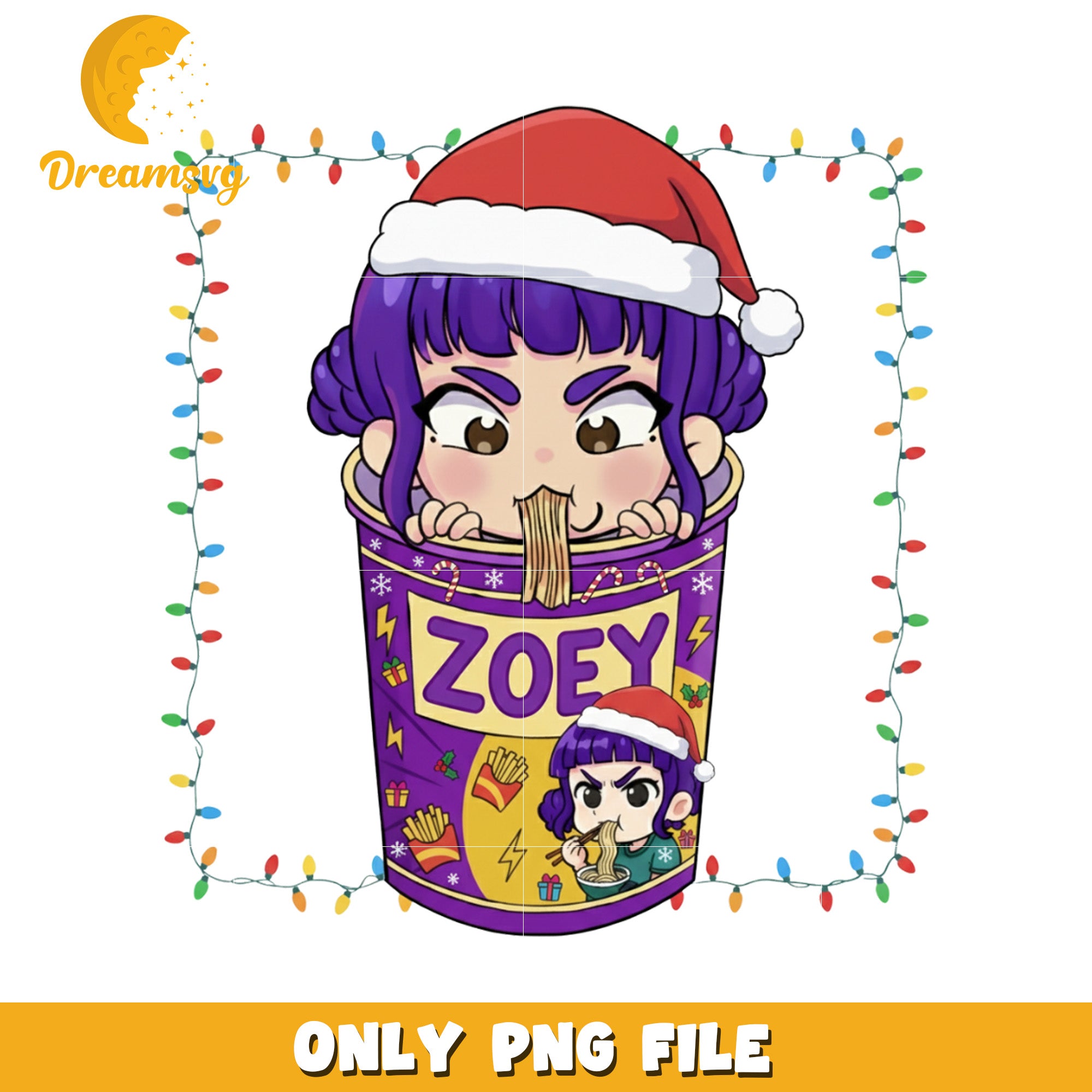 Zoey eating rameyon png, happy christmas png, christmas cookies png