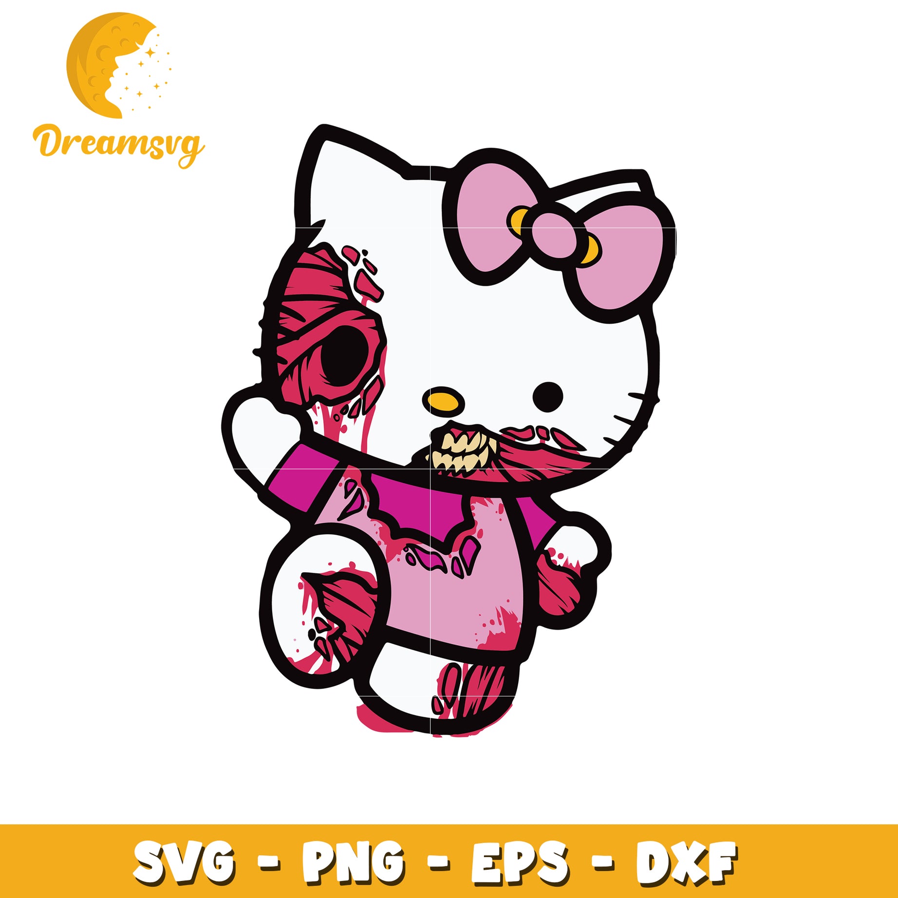 Zombie Hello Kitty SVG Cut File