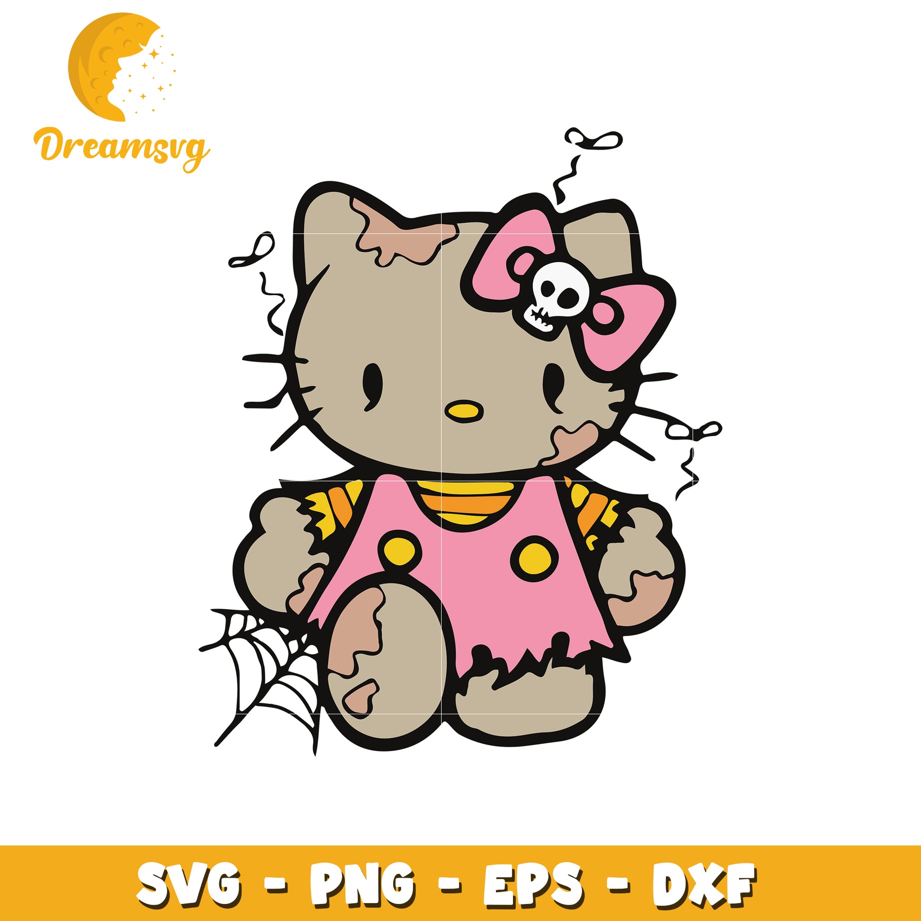 Zombie Hello Kitty SVG Cut File