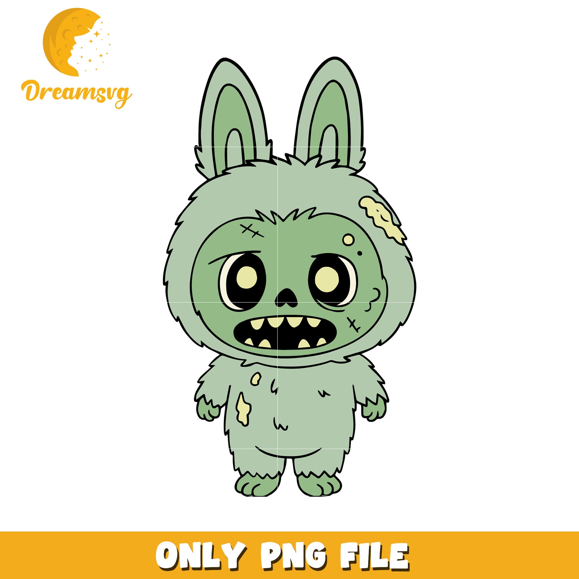 Zombie labubu design png, halloween time png, spooky season png