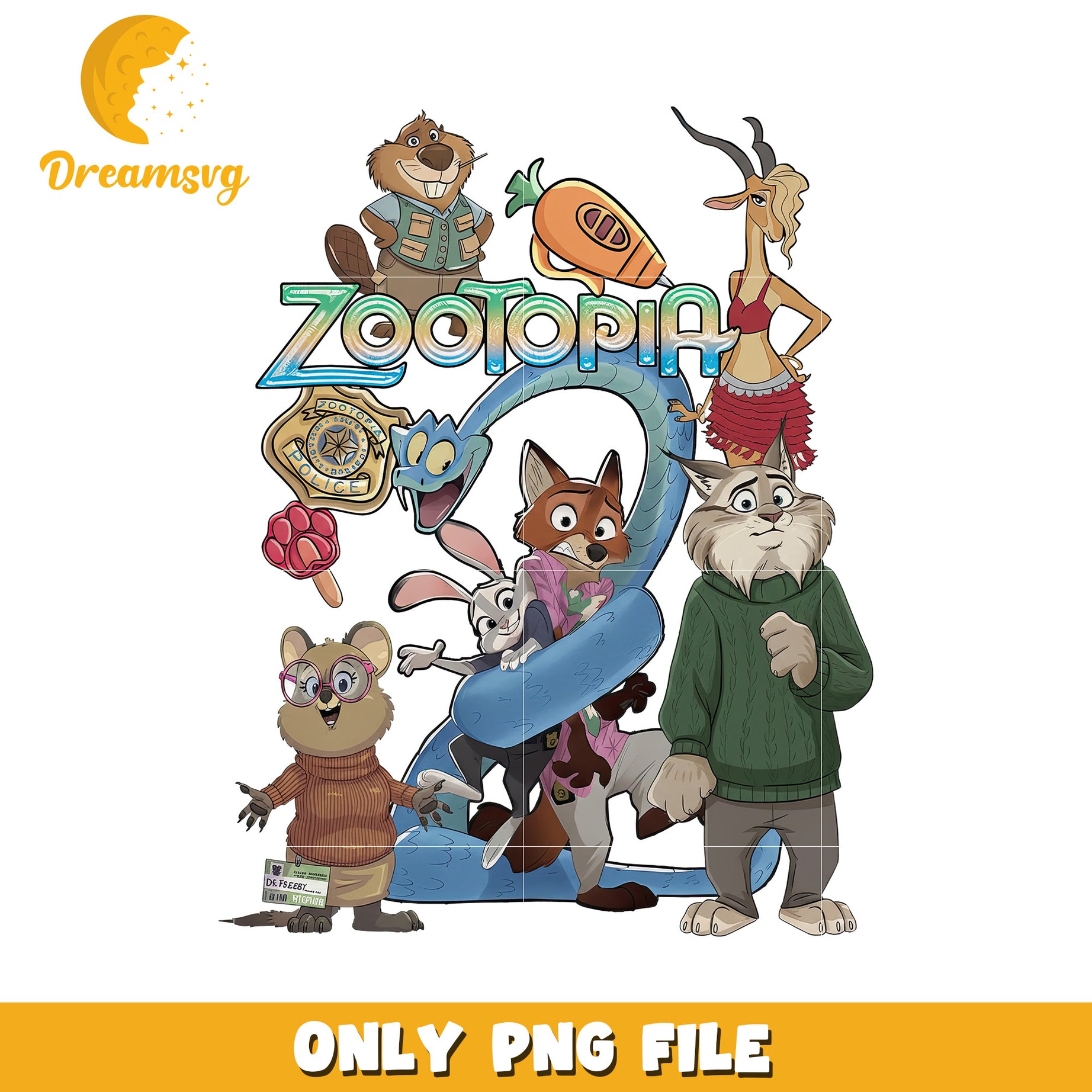 Zootopia 2 png, zootopia funny png, zootopia design png