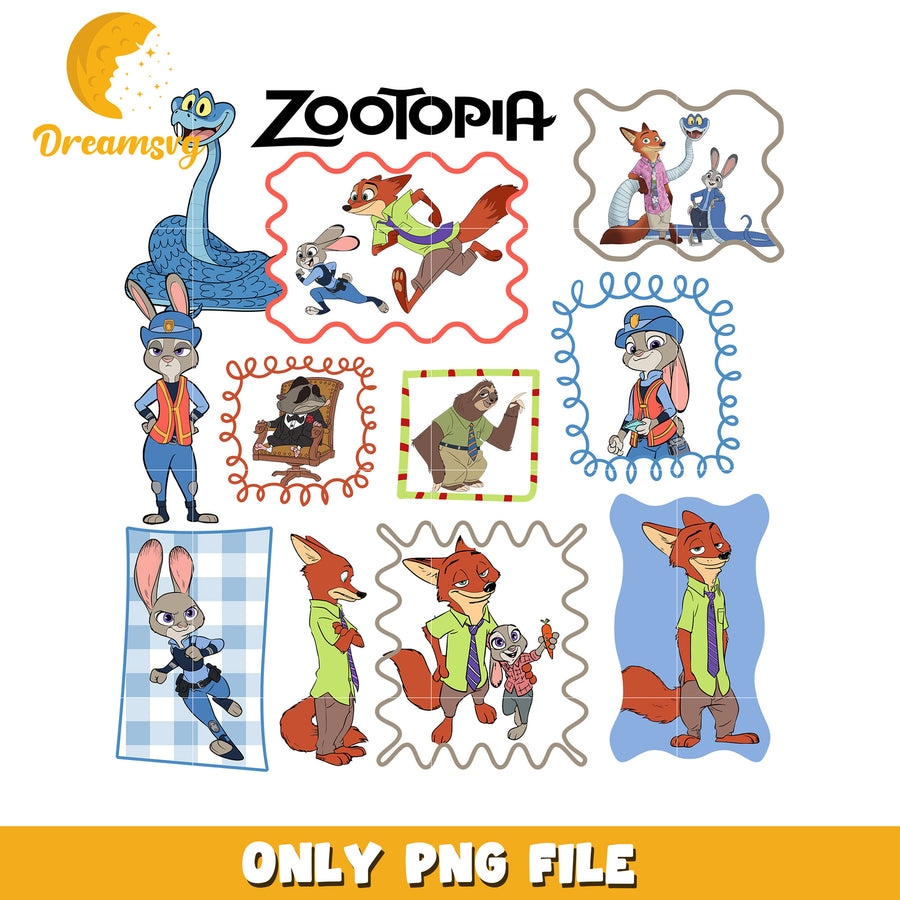 Zootopia characters png, disney couple png, zootopia movie png