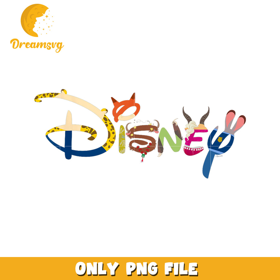Zootopia disney logo png, zootopia 2  characters png, disney cartoon png