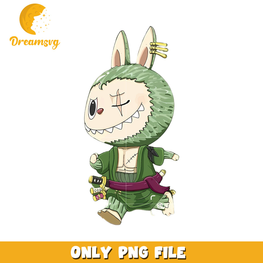 Zoro labubu png, popmart labubu​ png, cartoon characters png