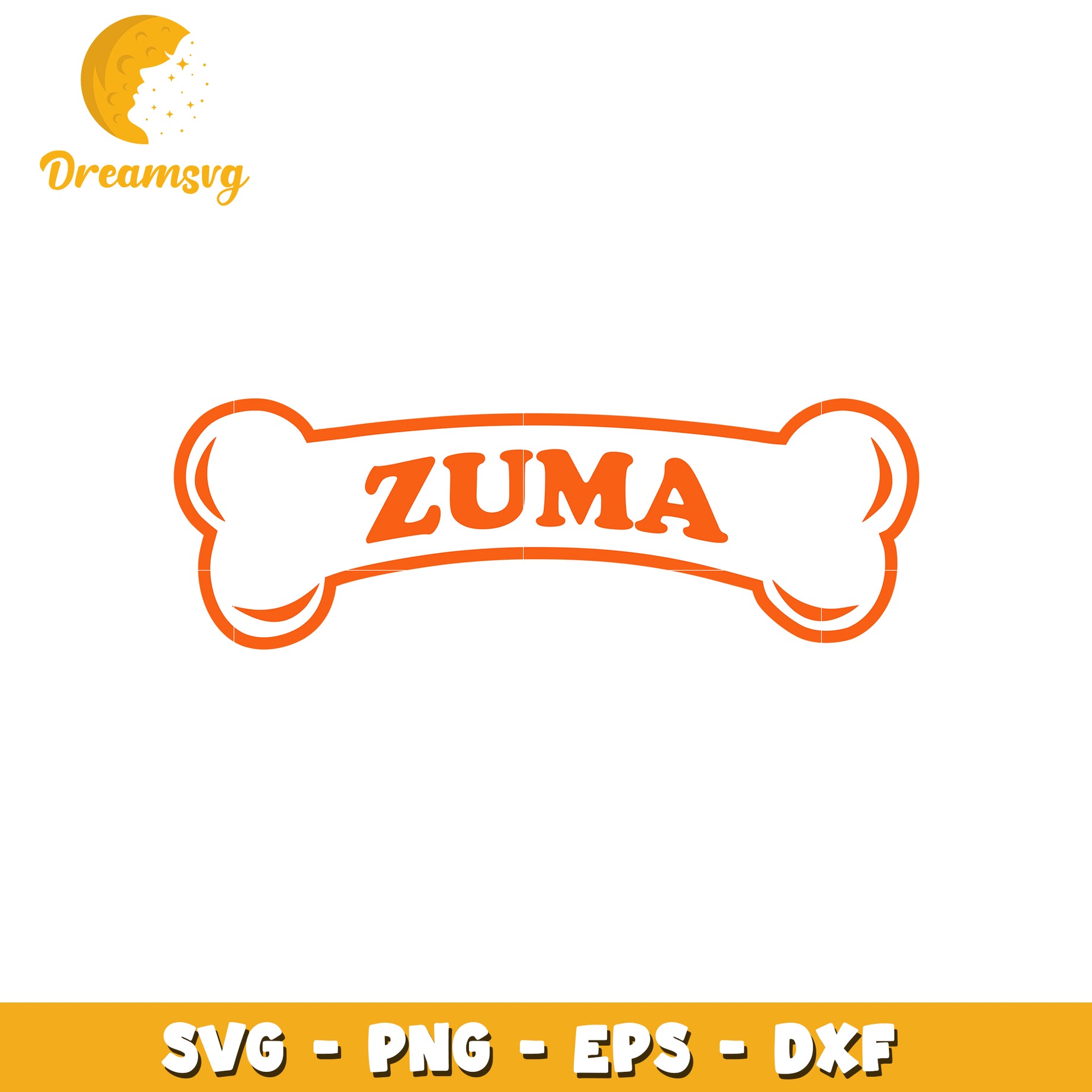 Zuma Dog Bone SVG Cut File