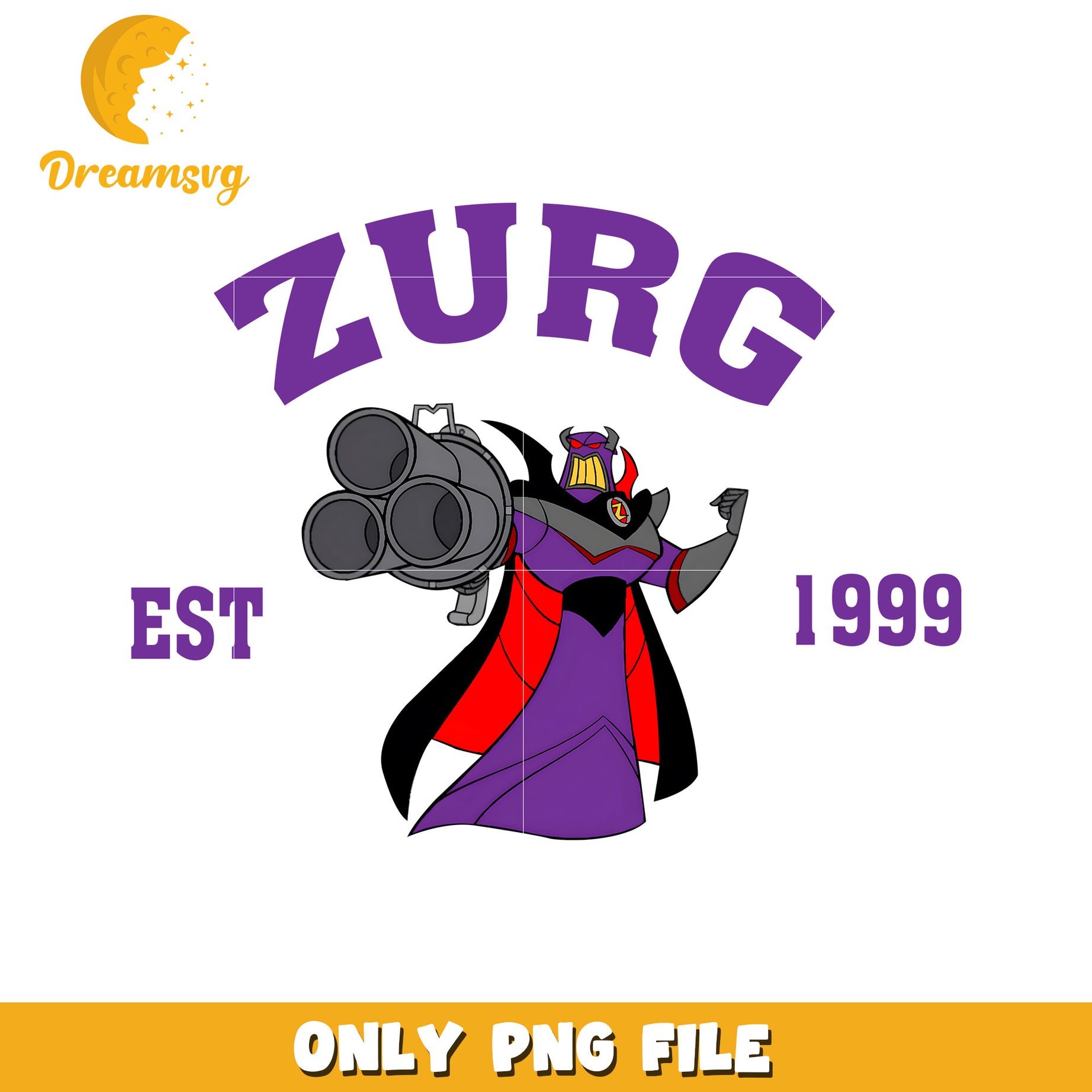 Zurg Character Design PNG File Est 1999 for Fans