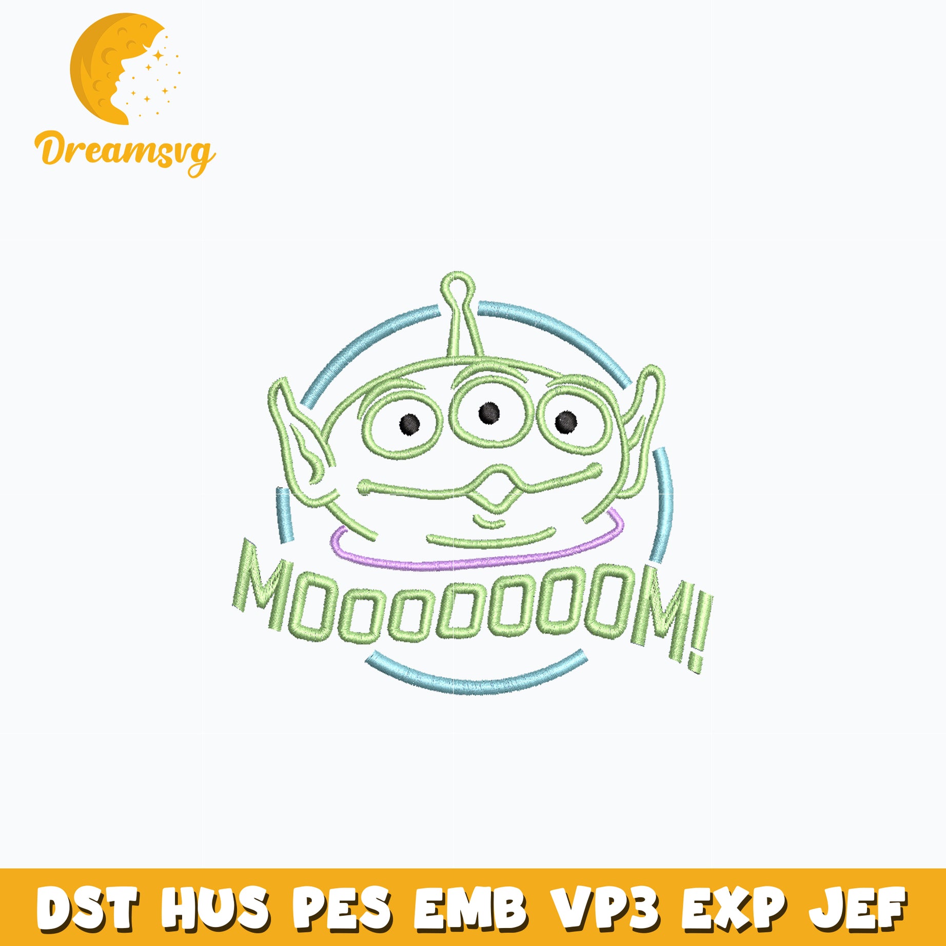 Alien toy story mom embroidery design