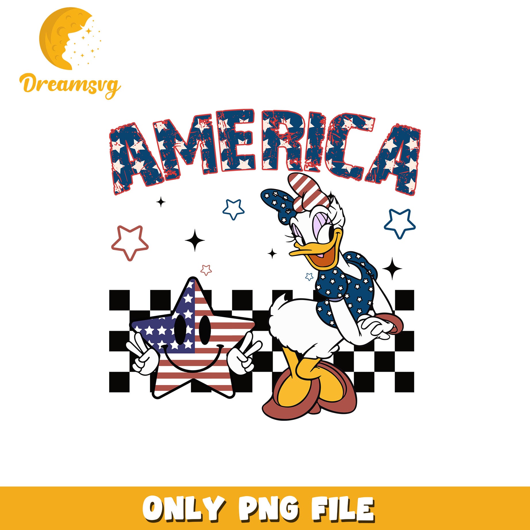 4th of July America daisy duck png