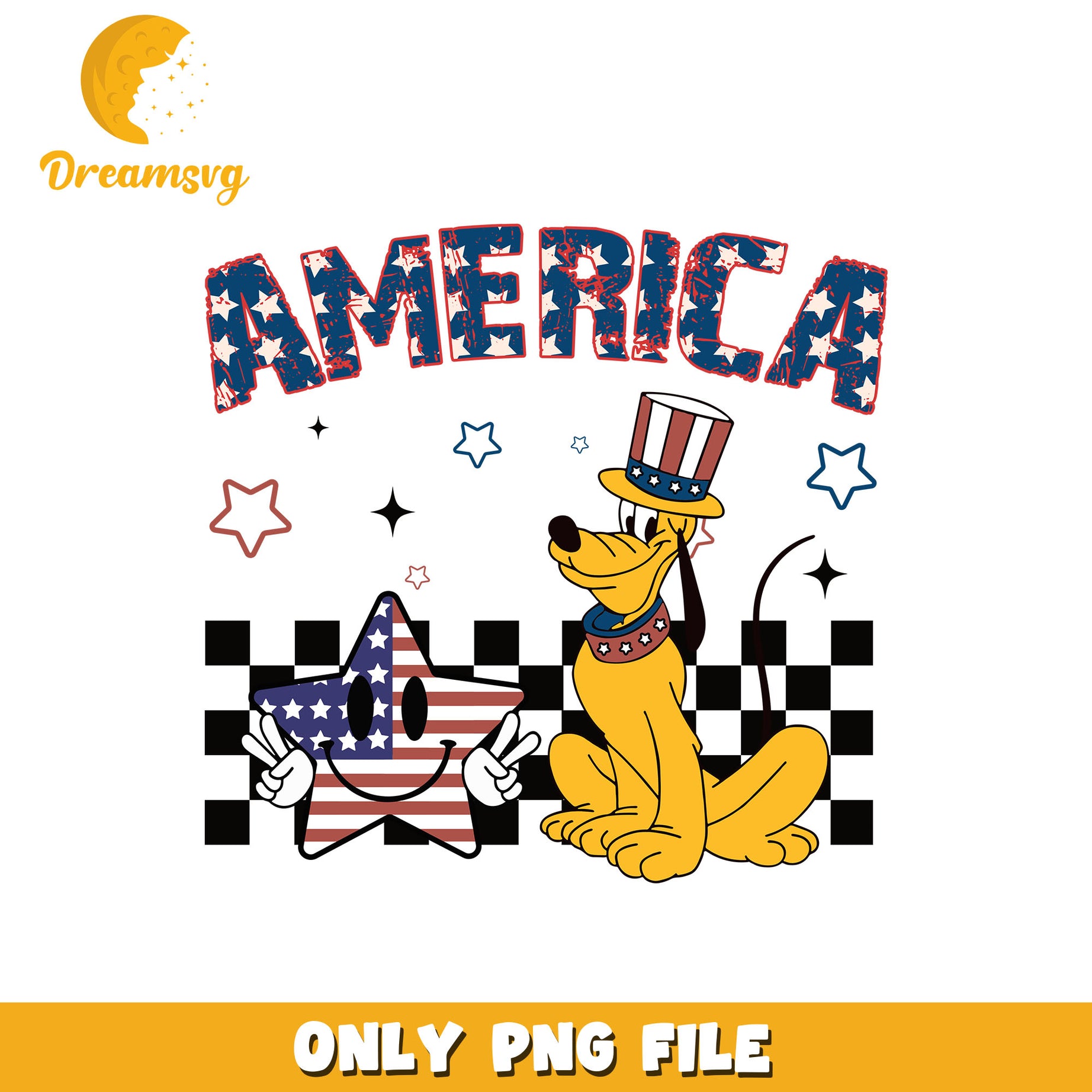 4th of July America pluto dog png