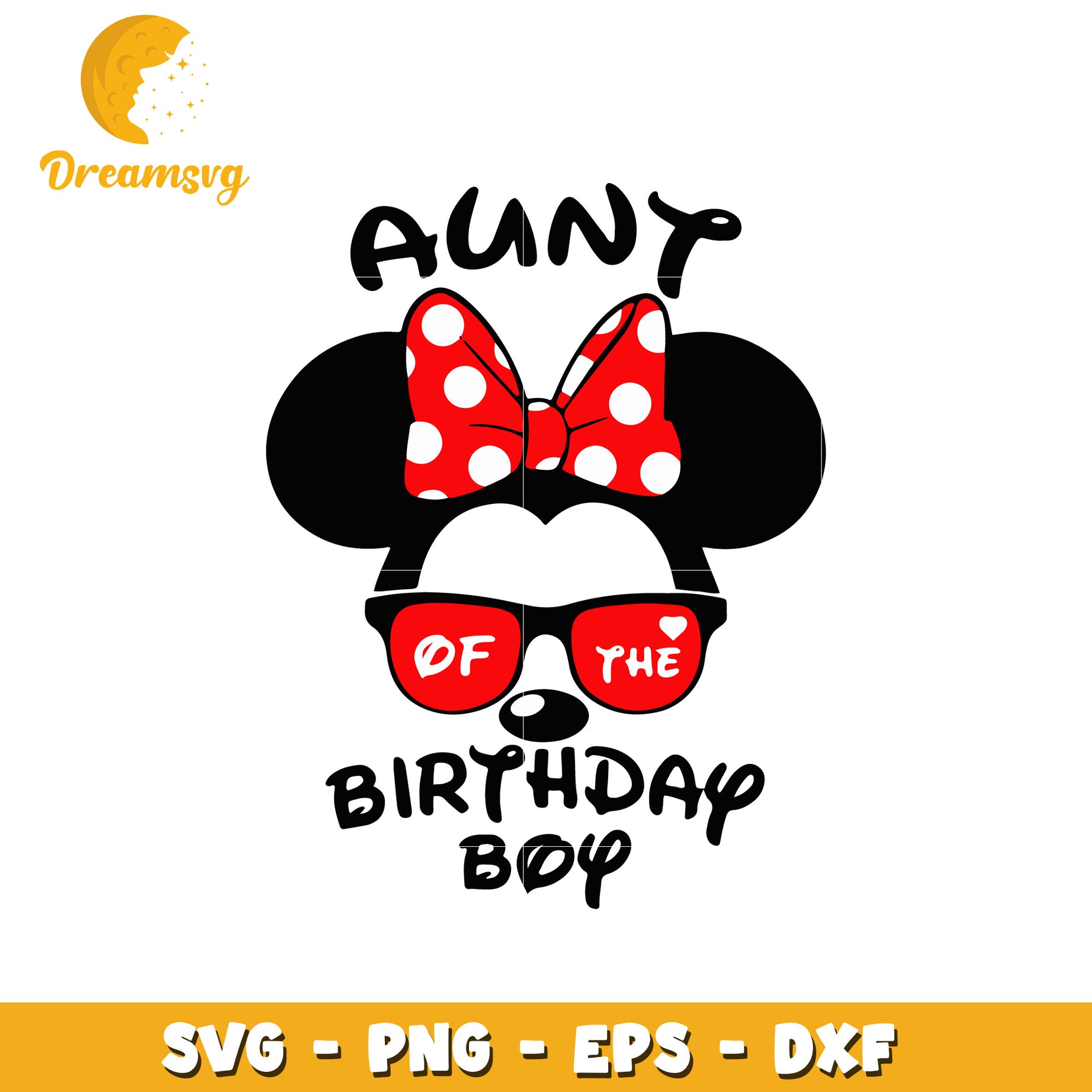 Minnie aunt of the birthday boy svg