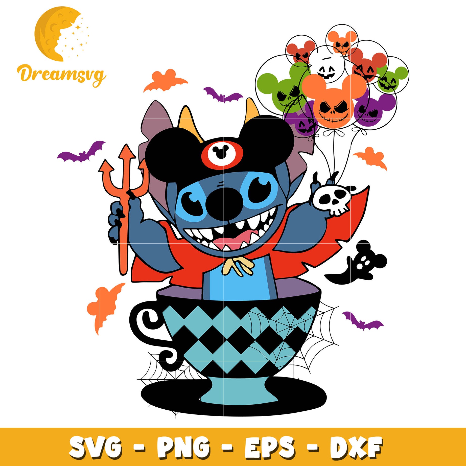 Stitch Vampire svg, halloween svg