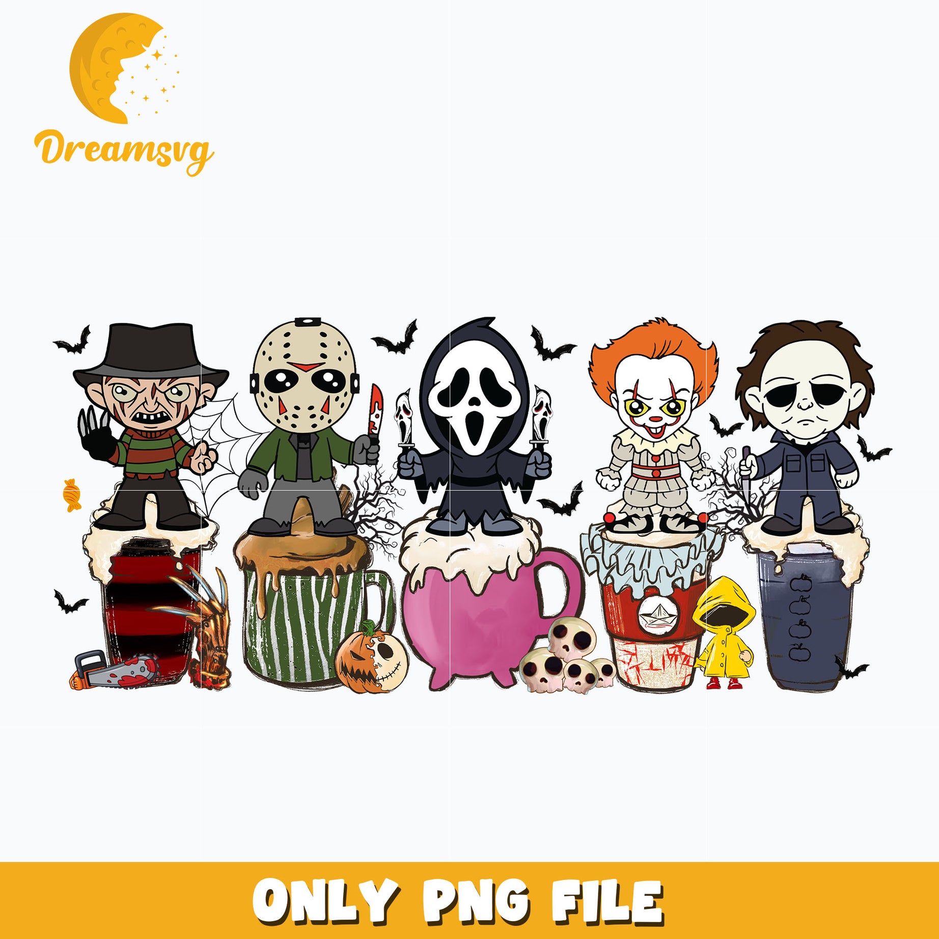 Baby horror characters halloween png