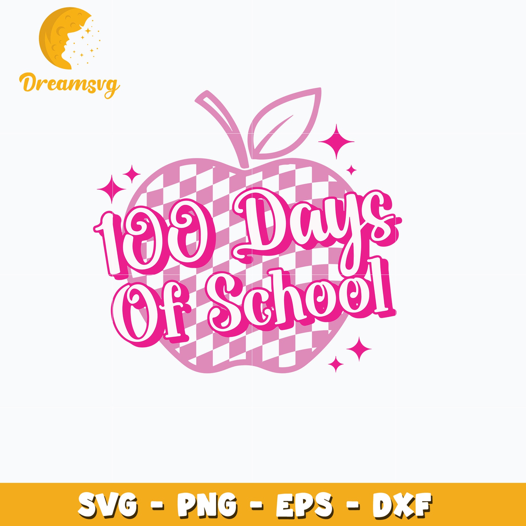 Pink 100 days of school svg