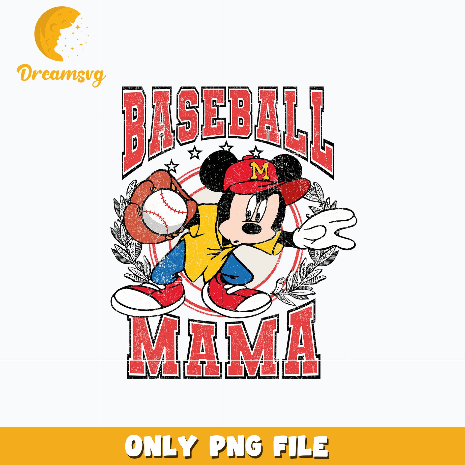 Mickey baseball mama png