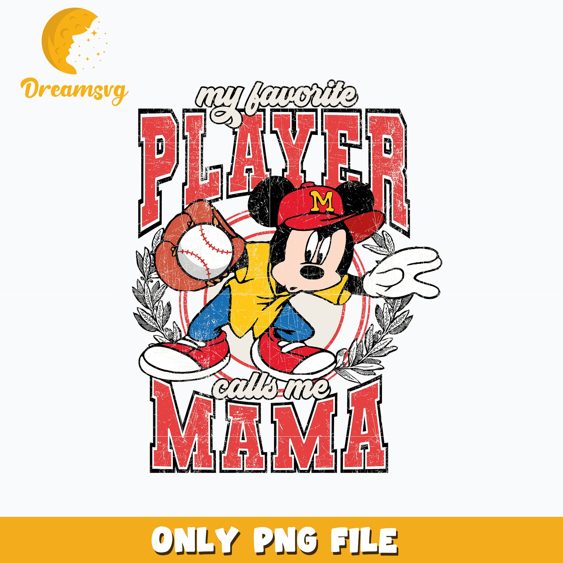 Mickey baseball call me mama png