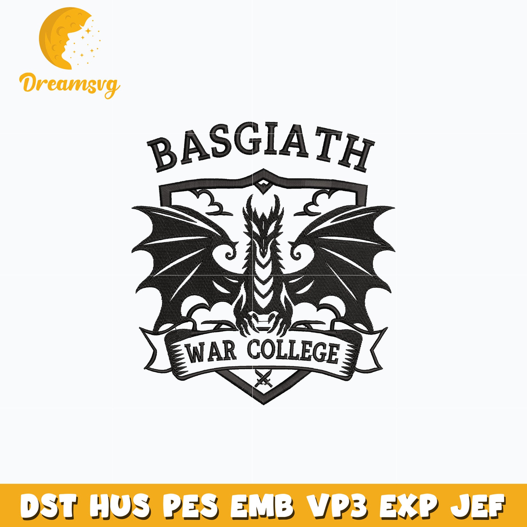 Basgiath war college dragon design embroidery